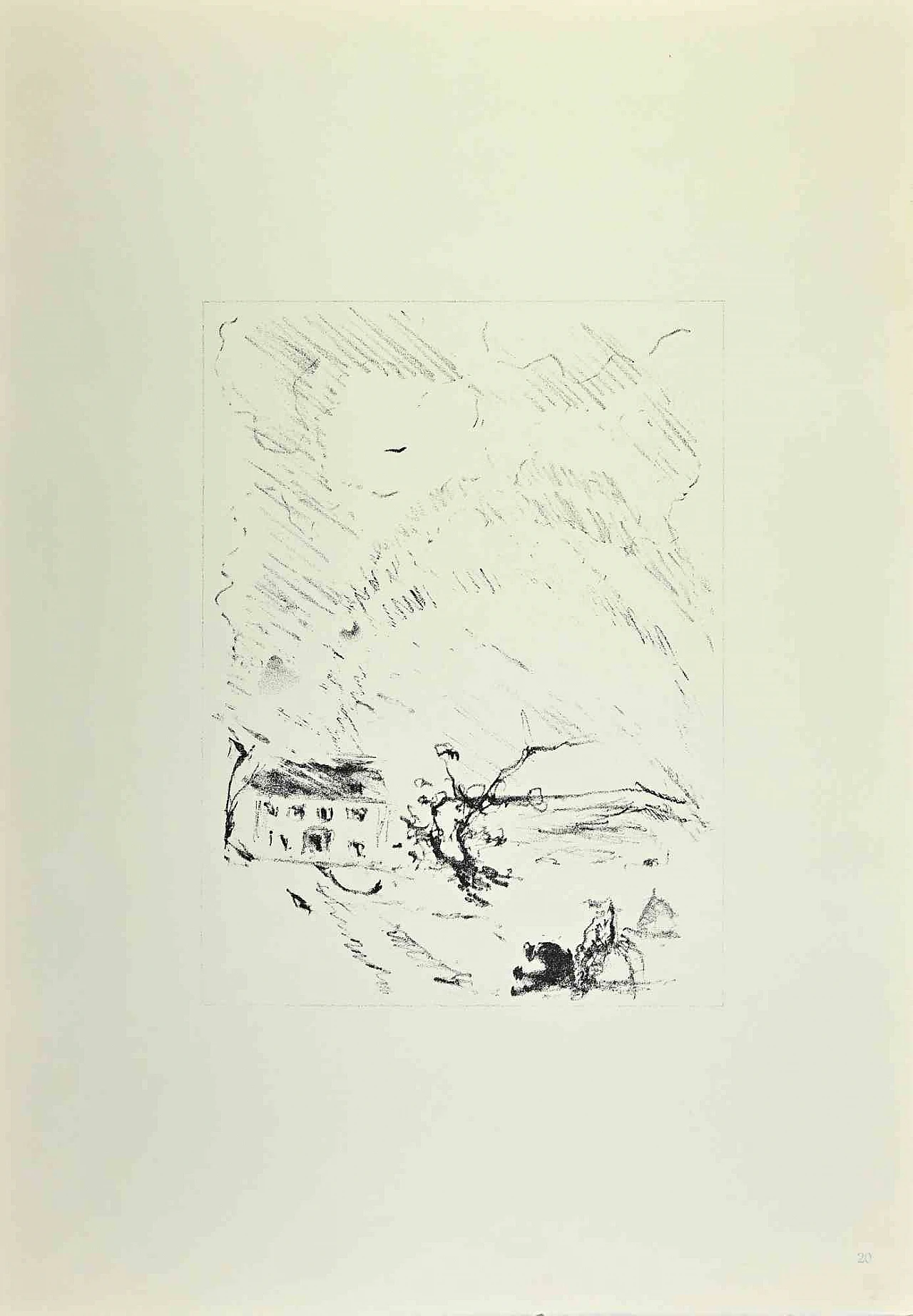 Filippo de Pisis, Landscape, Lithograph 1960s-1970s 1