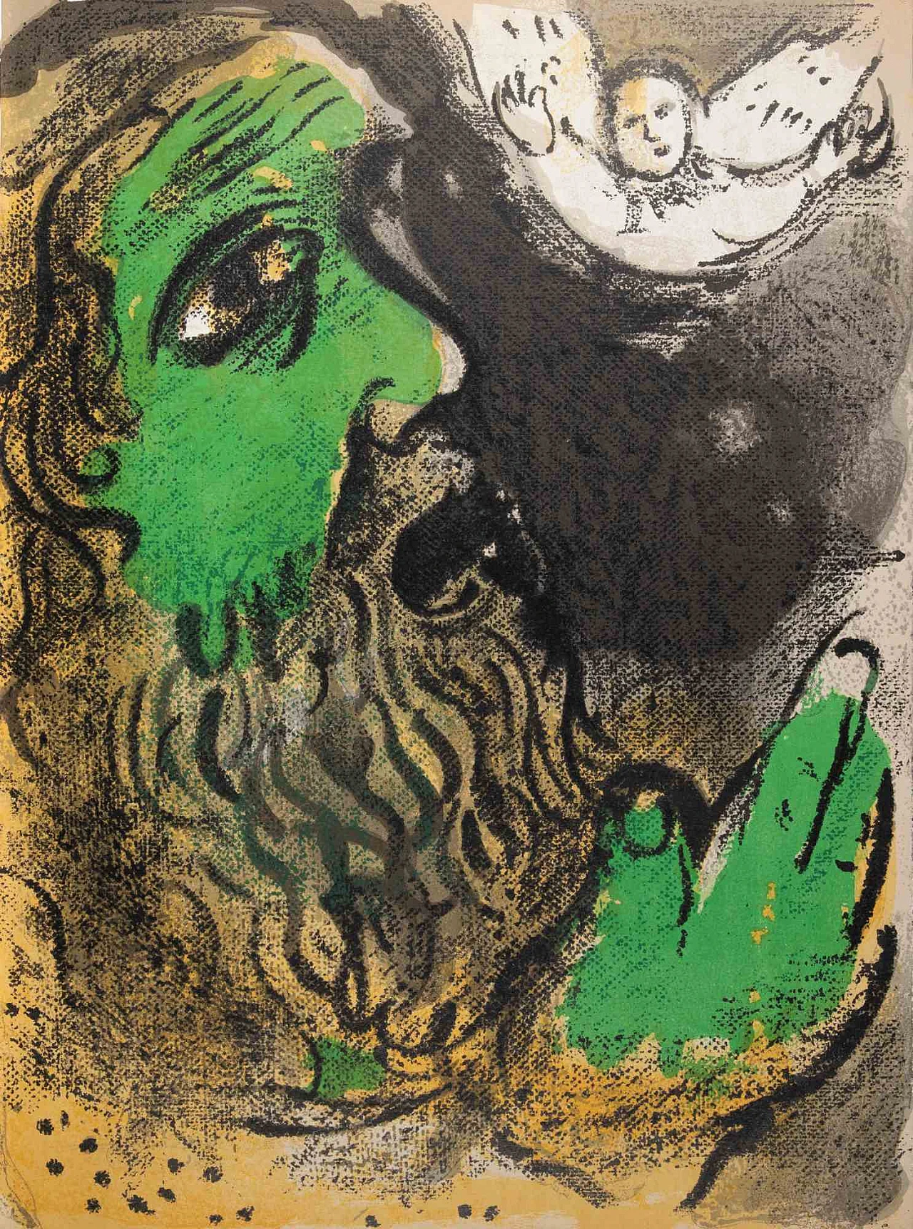 Marc Chagall, Praying Job, Lithograph 1960s-1970s 1