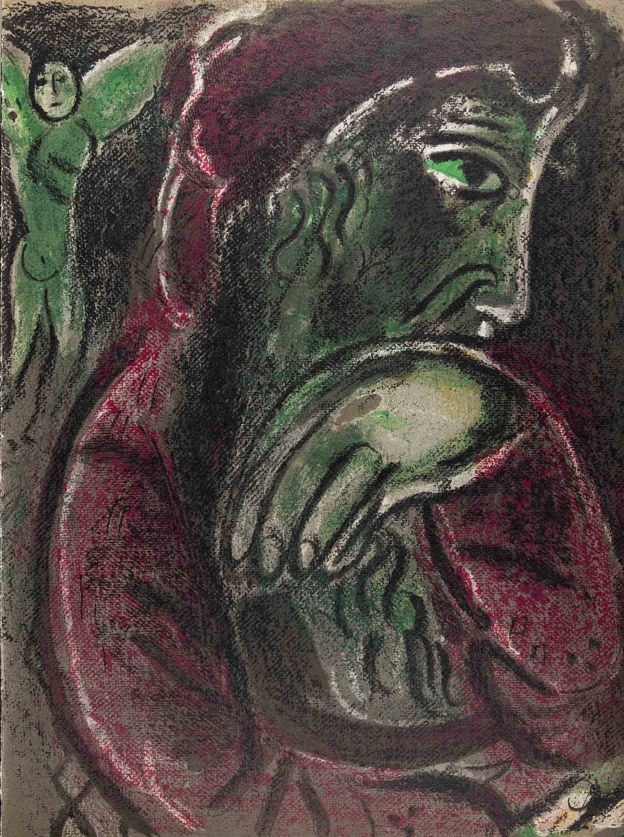 Marc Chagall, Job in Despair, Lithograph 1960s-1970s 1