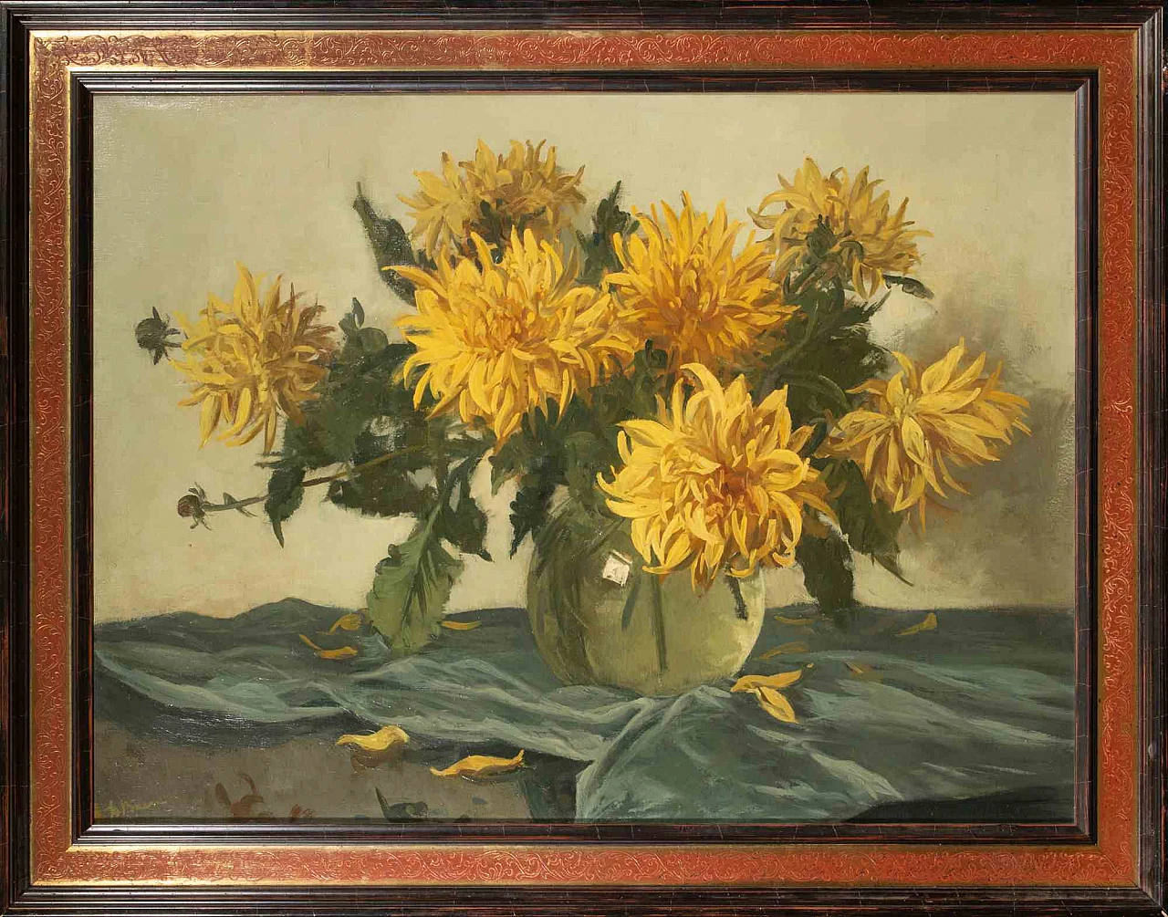Daniel Been, Still Life with Sunflowers, Oil Painting 2000s 1