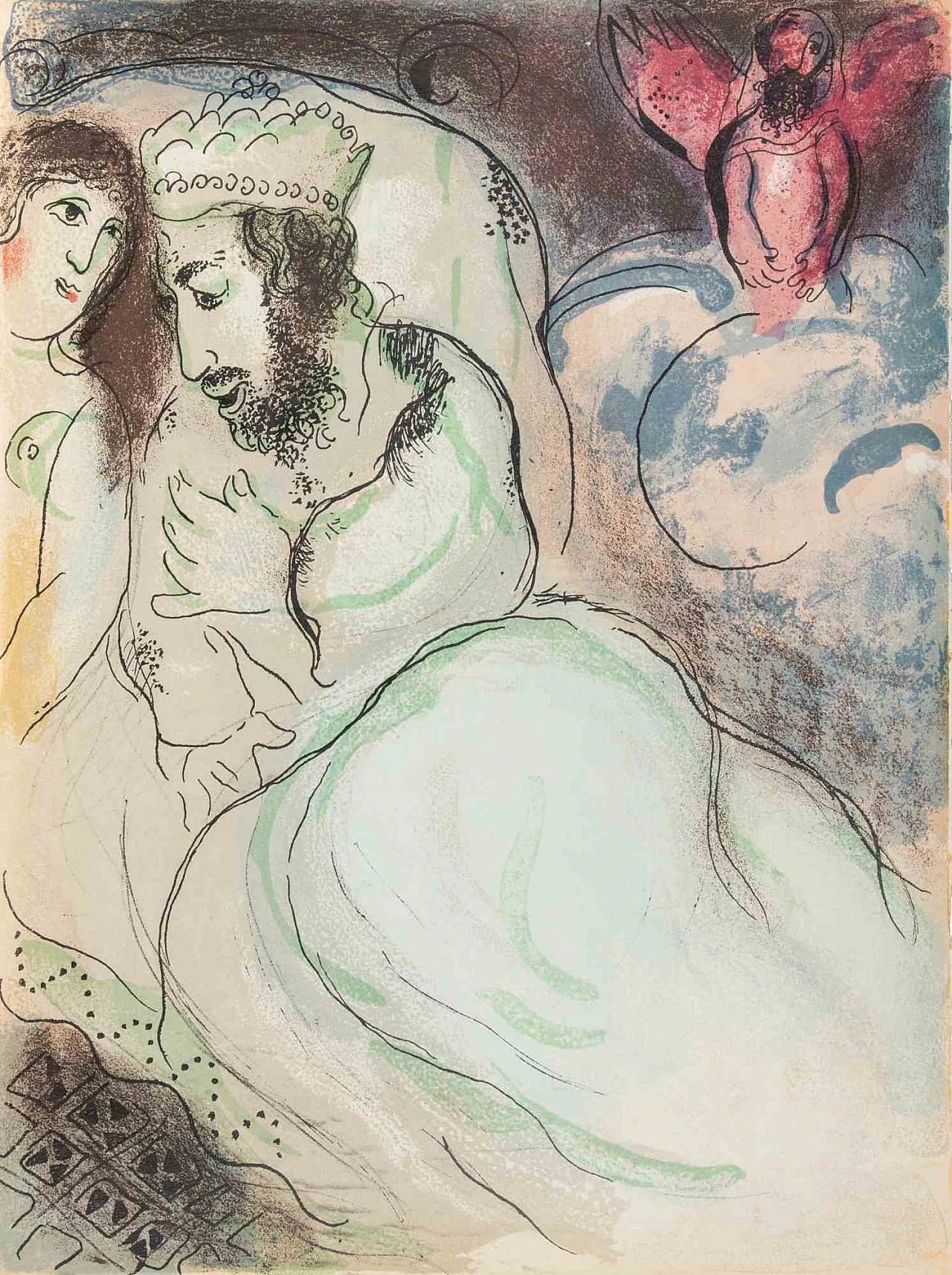 Marc Chagall, Sarah and Abimelech, Lithograph 1960s-1970s 1