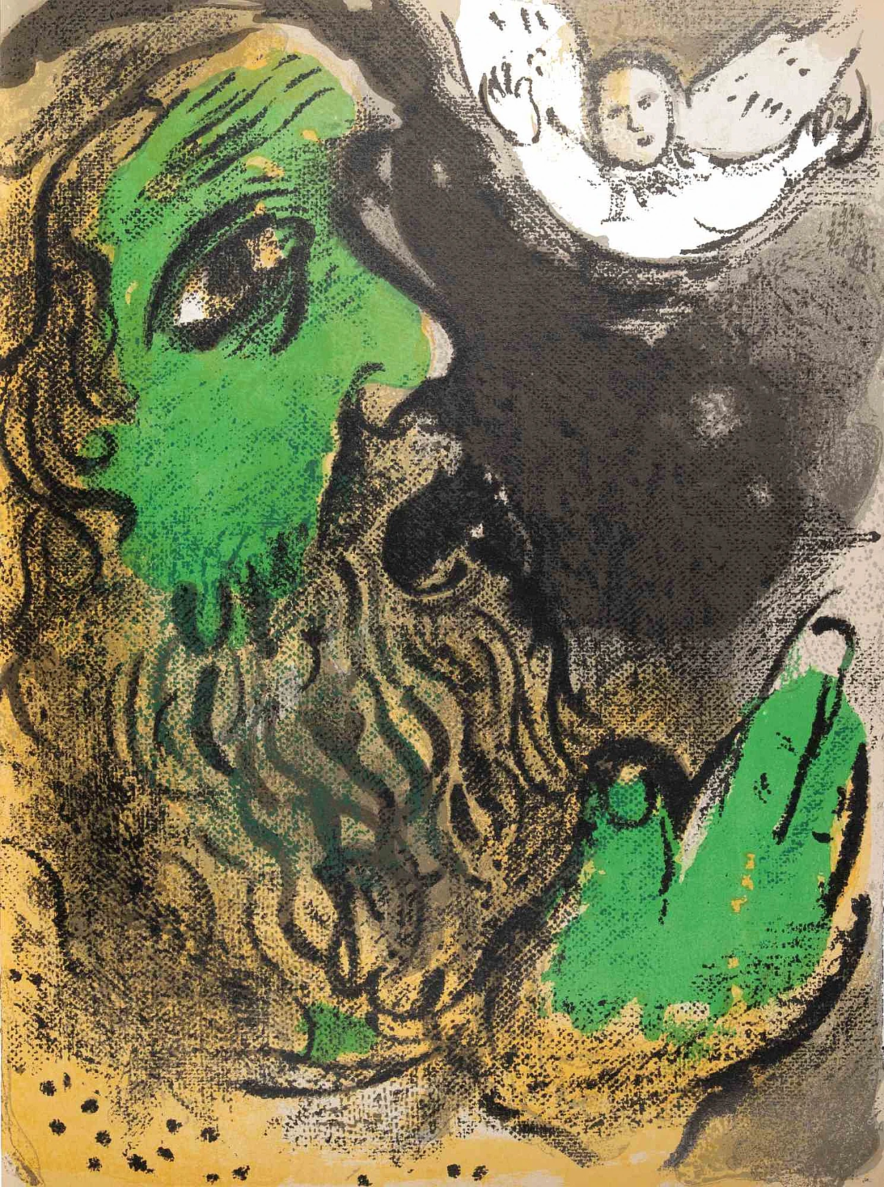 Marc Chagall, Praying Job, Lithograph 1960s-1970s 1