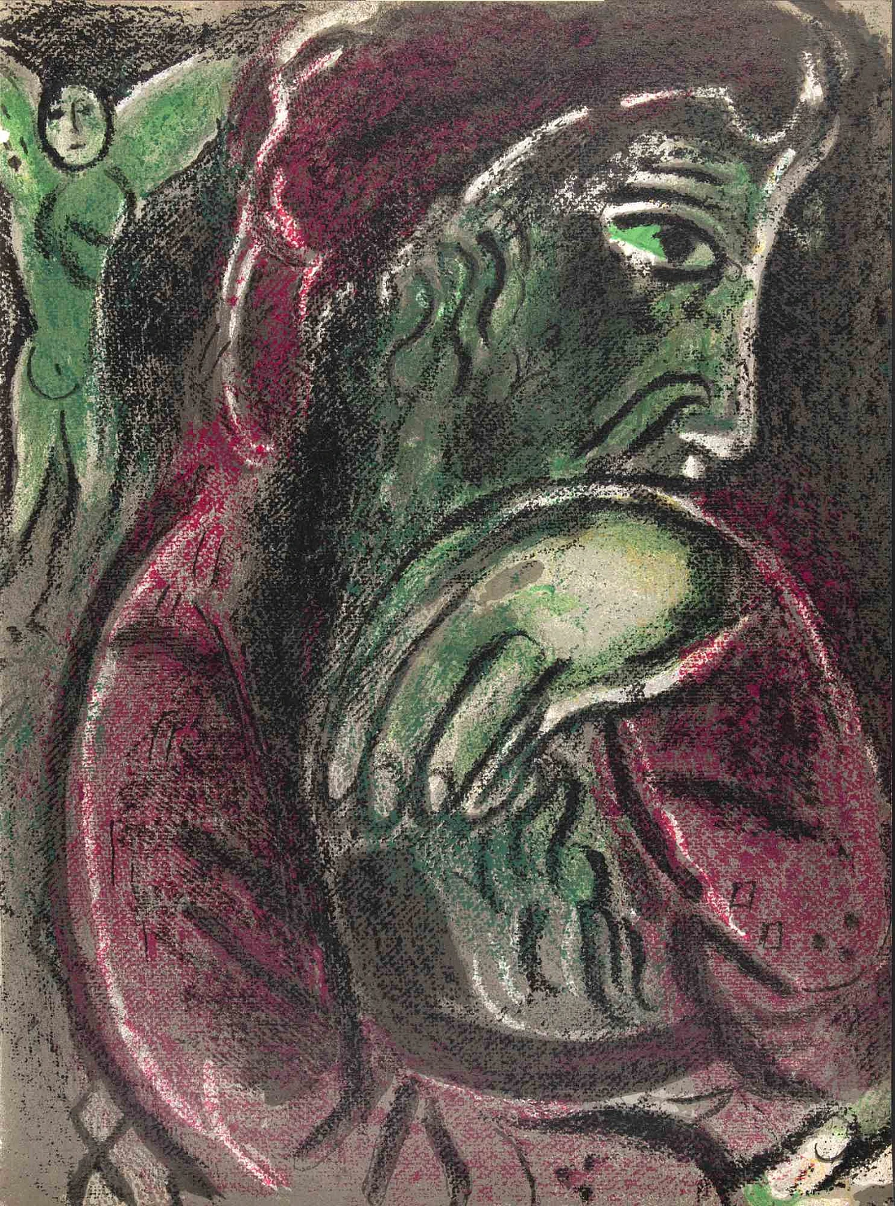Marc Chagall, Job in Despair, Lithograph 1960s-1970s 1