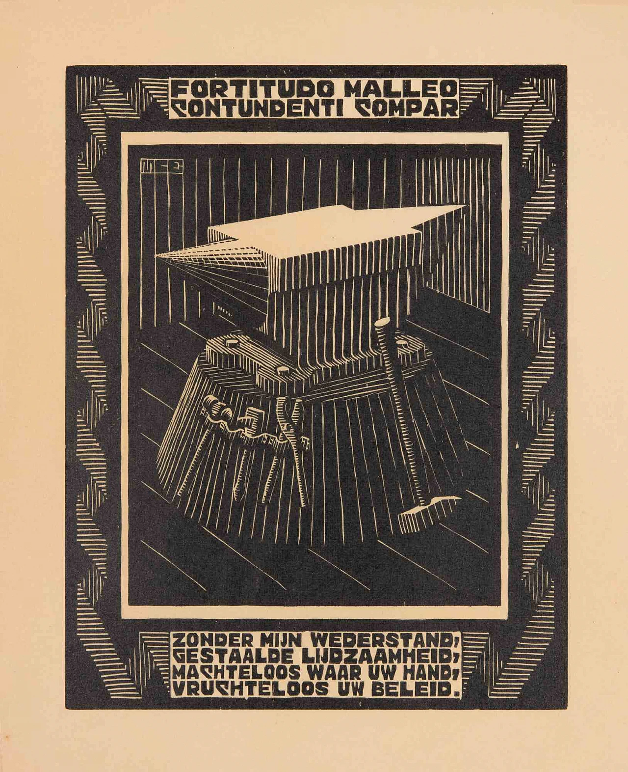 Maurits Cornelis Escher, Anvil, Woodcut 1920s-1930s 1