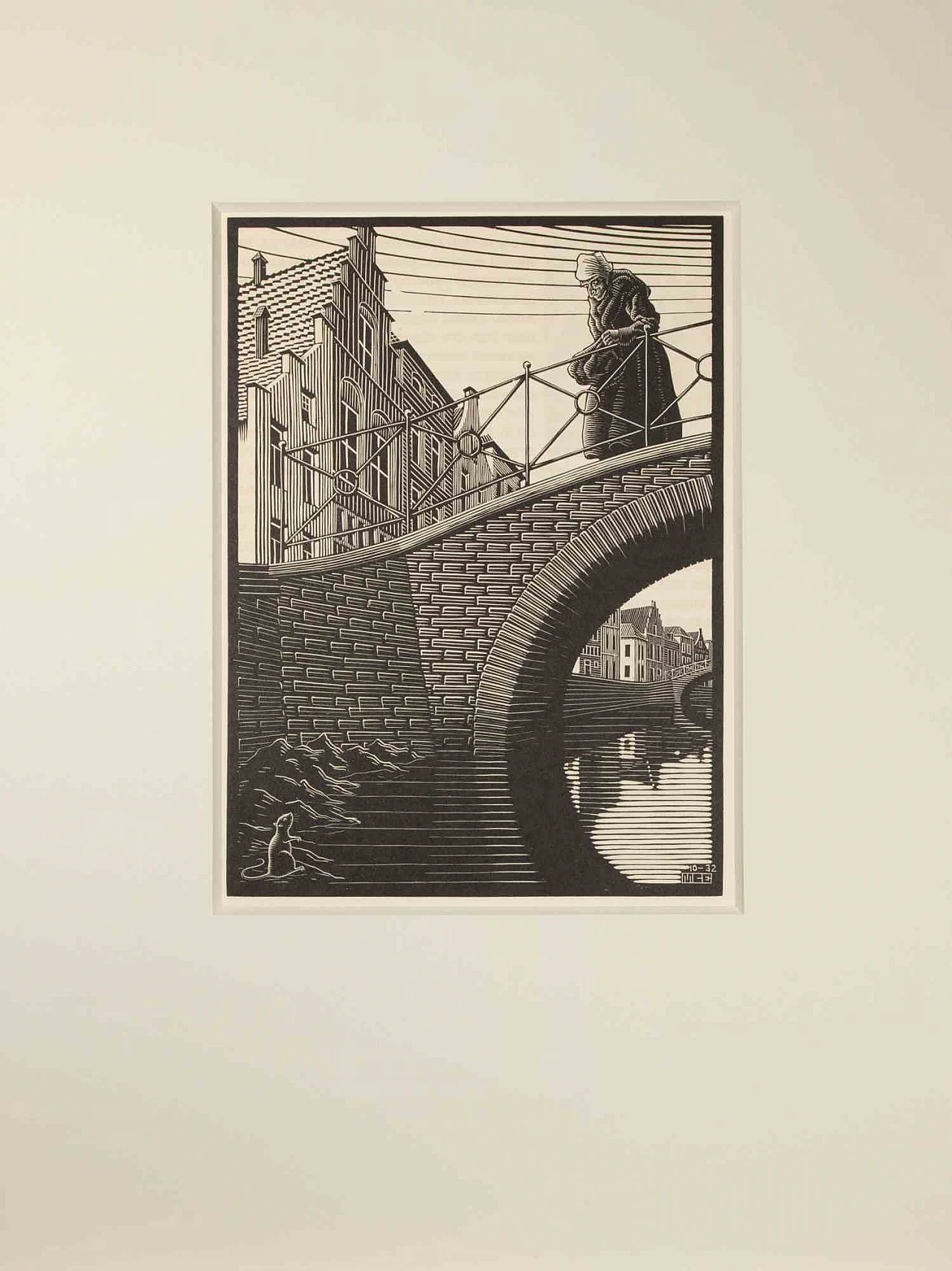 Maurits Cornelis Escher, The Bridge, Woodcut 1920s-1930s 2