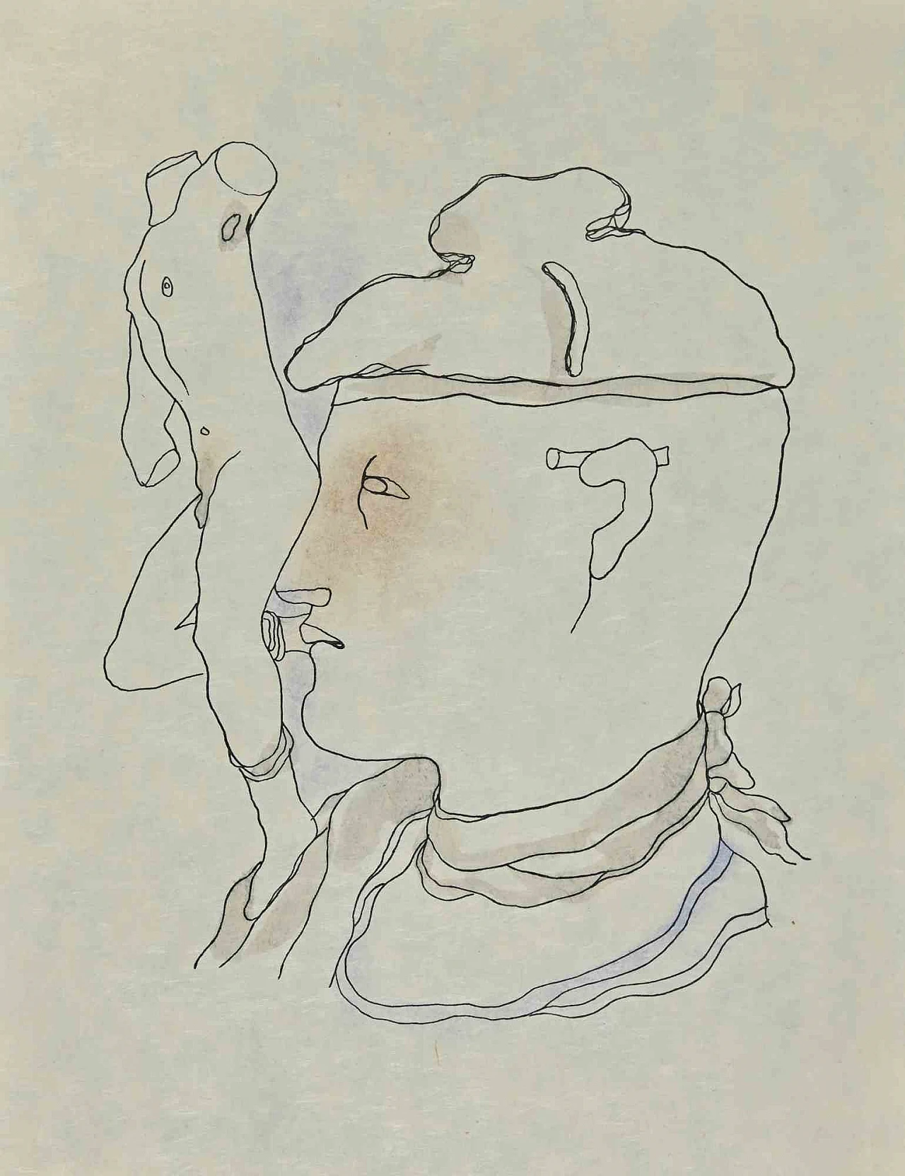 Jean Cocteau, Figura d'uomo, litografia 1920 - 1939 1