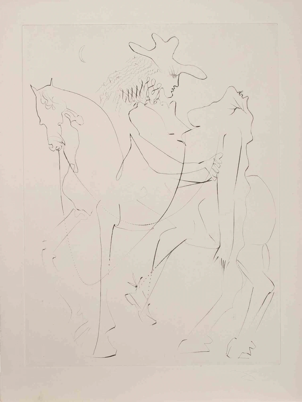 Salvador Dalì, Il cavallo di Picasso, Acquaforte puntasecca 1960-1979 1