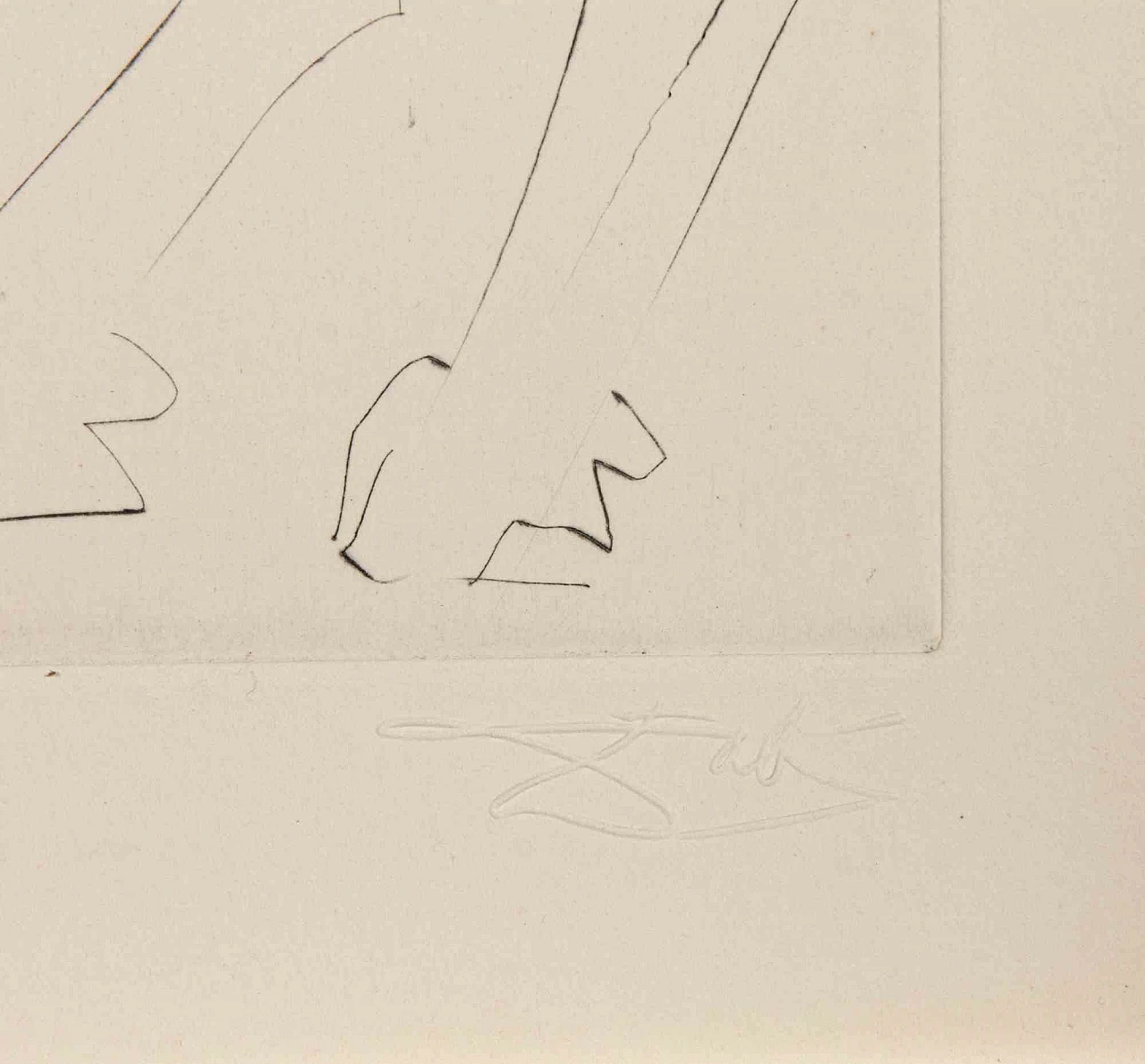 Salvador Dalì, Il cavallo di Picasso, Acquaforte puntasecca 1960-1979 3