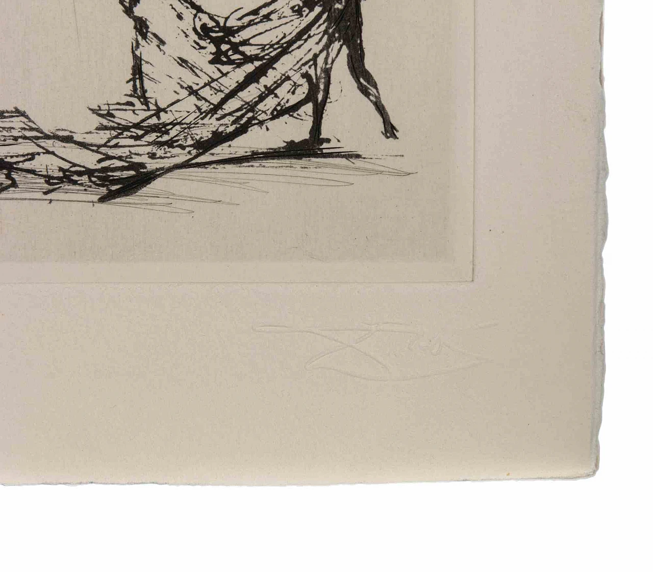 Salvador Dalì, Fanciulla con paggio, acquaforte puntasecca 1960-1979 3