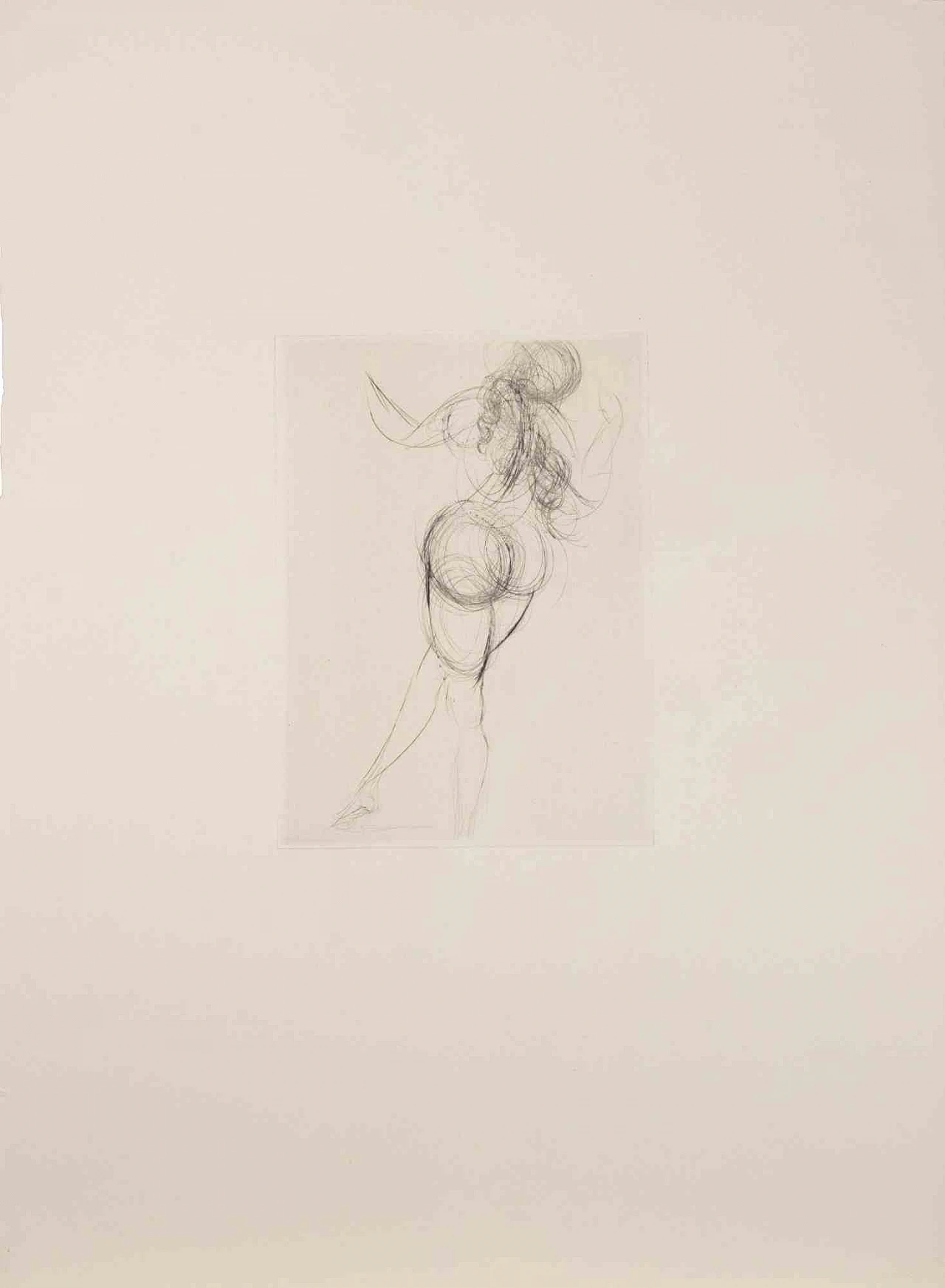 Salvador Dalì, Nude from the Back- from Les Amours de Cassandre, Etching Drypoint 1960s-1970s 2