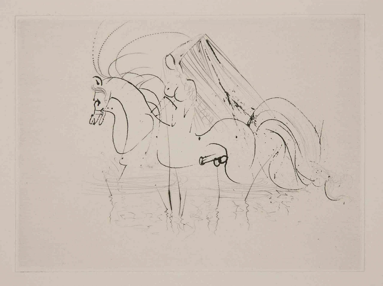Salvador Dalì, The Ride - From Le Amours de Cassandre, Etching Drypoint 1960s-1970s 1