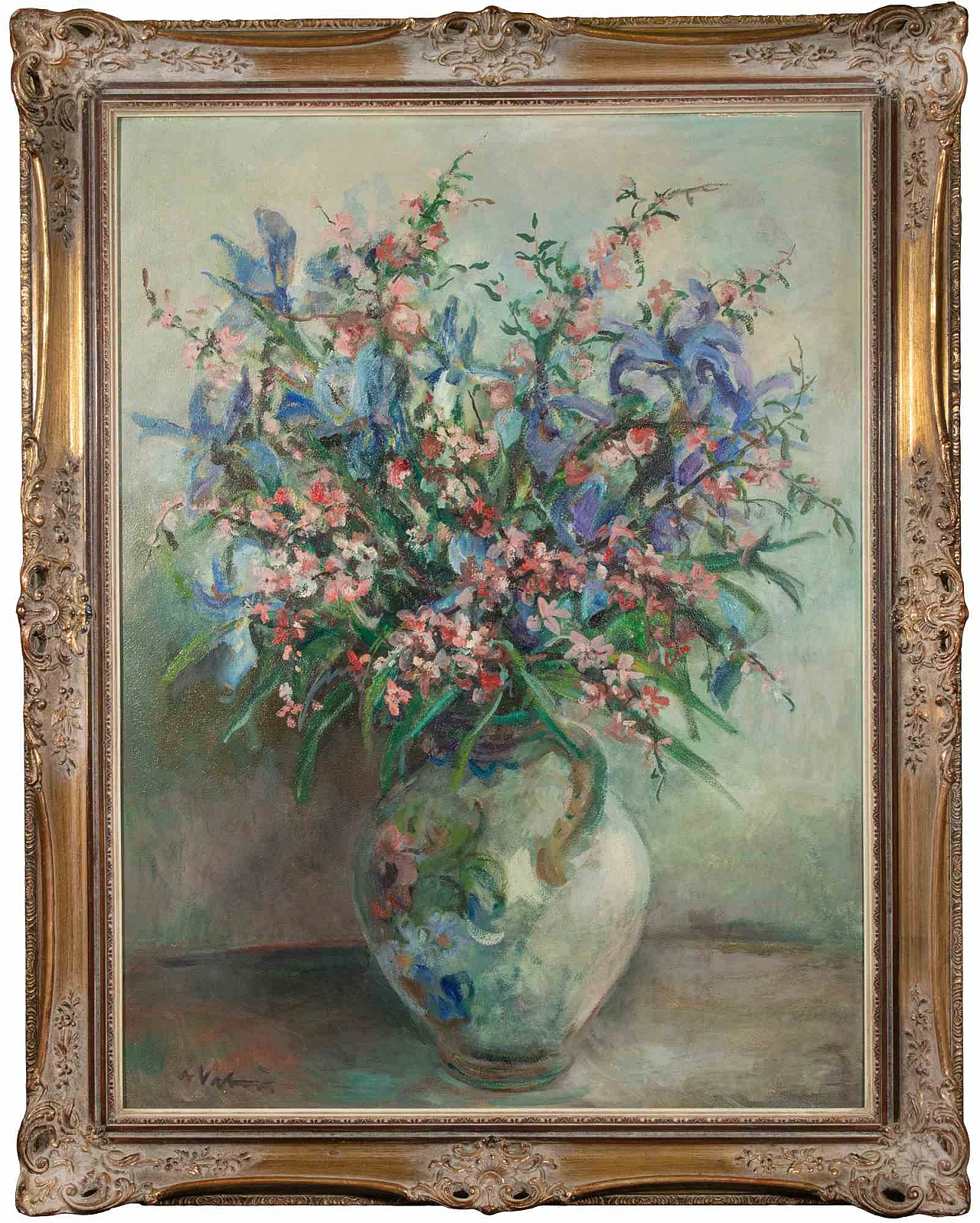Unknown, Flowers in a vase, Oil on Canvas 2000s 1