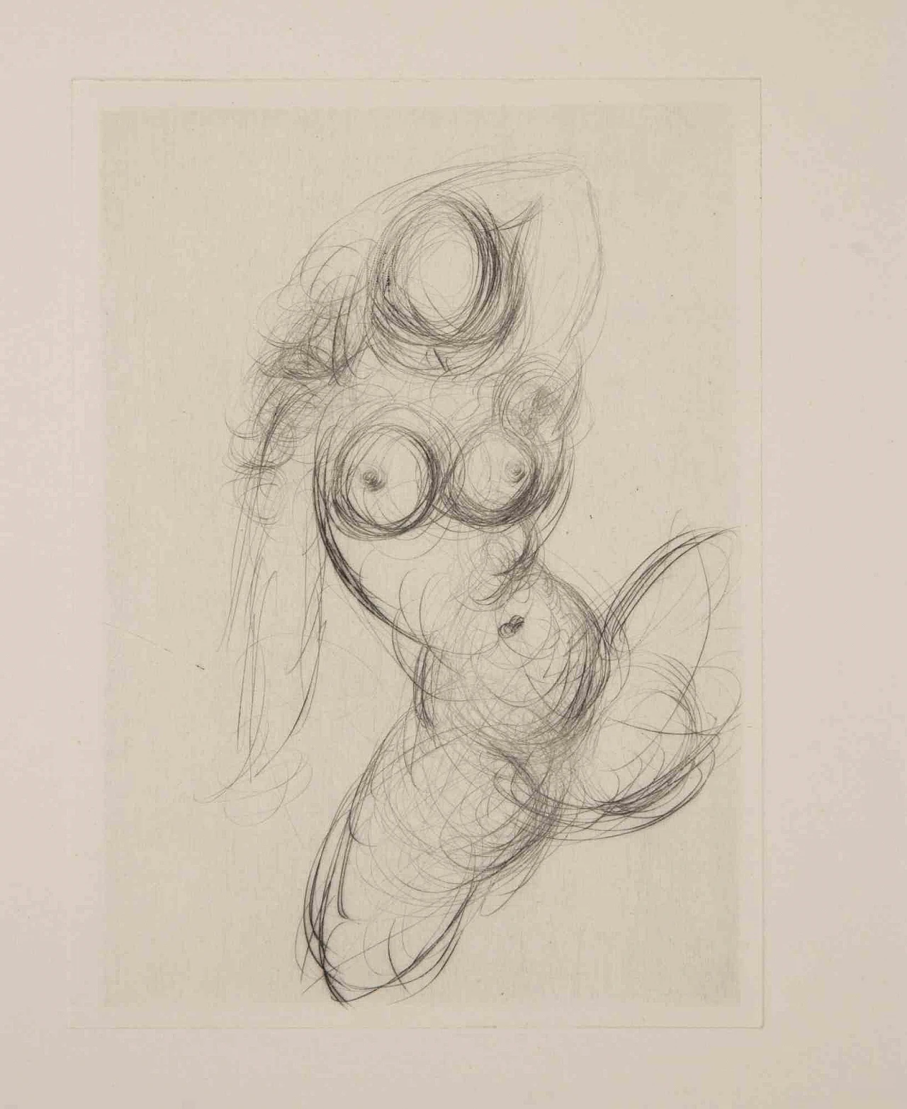 Salvador Dalì, Nude - from Les Amours de Cassandre, Etching Drypoint 1960s-1970s 1