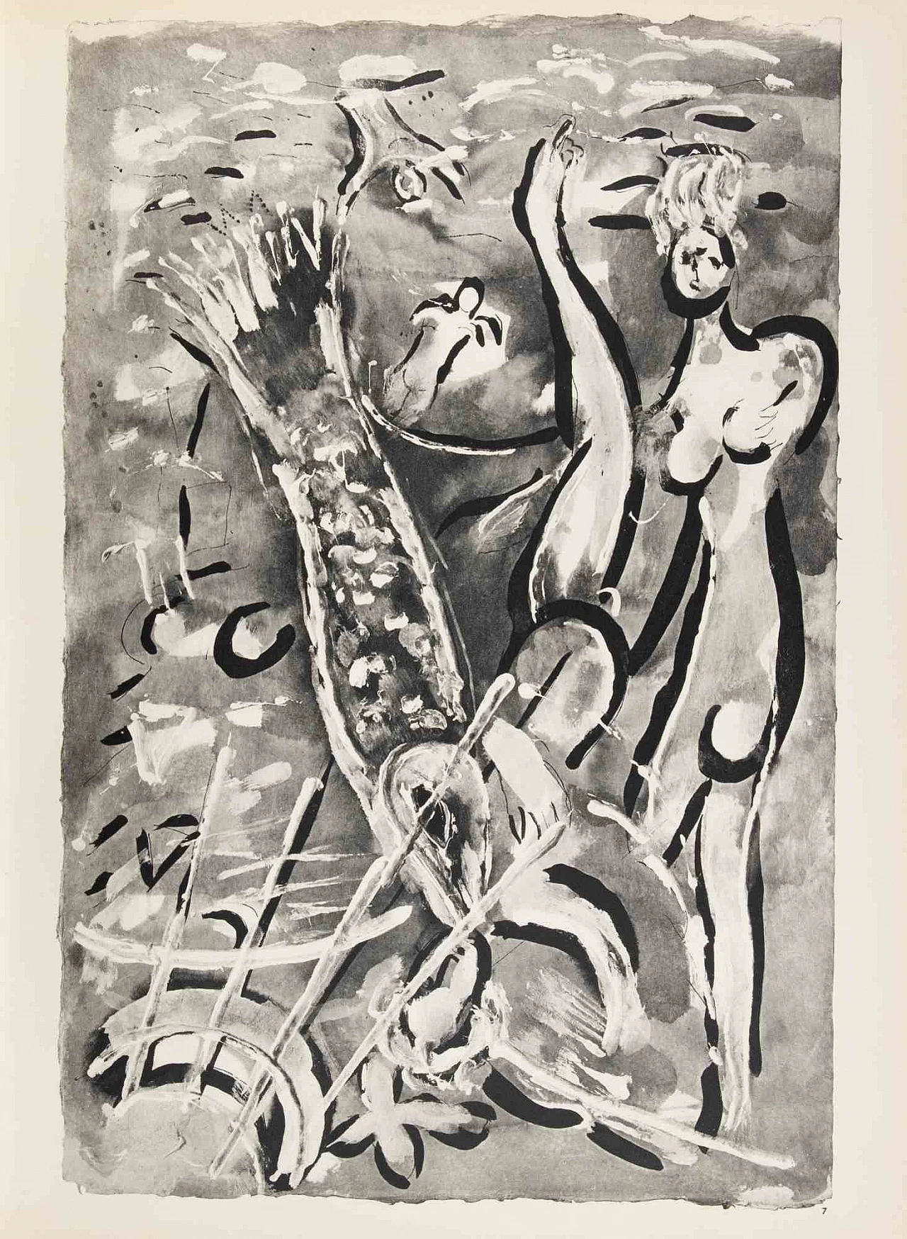 Marc Chagall, The Flood, The Fish and a Woman, Heliogravure 1960s-1970s 2