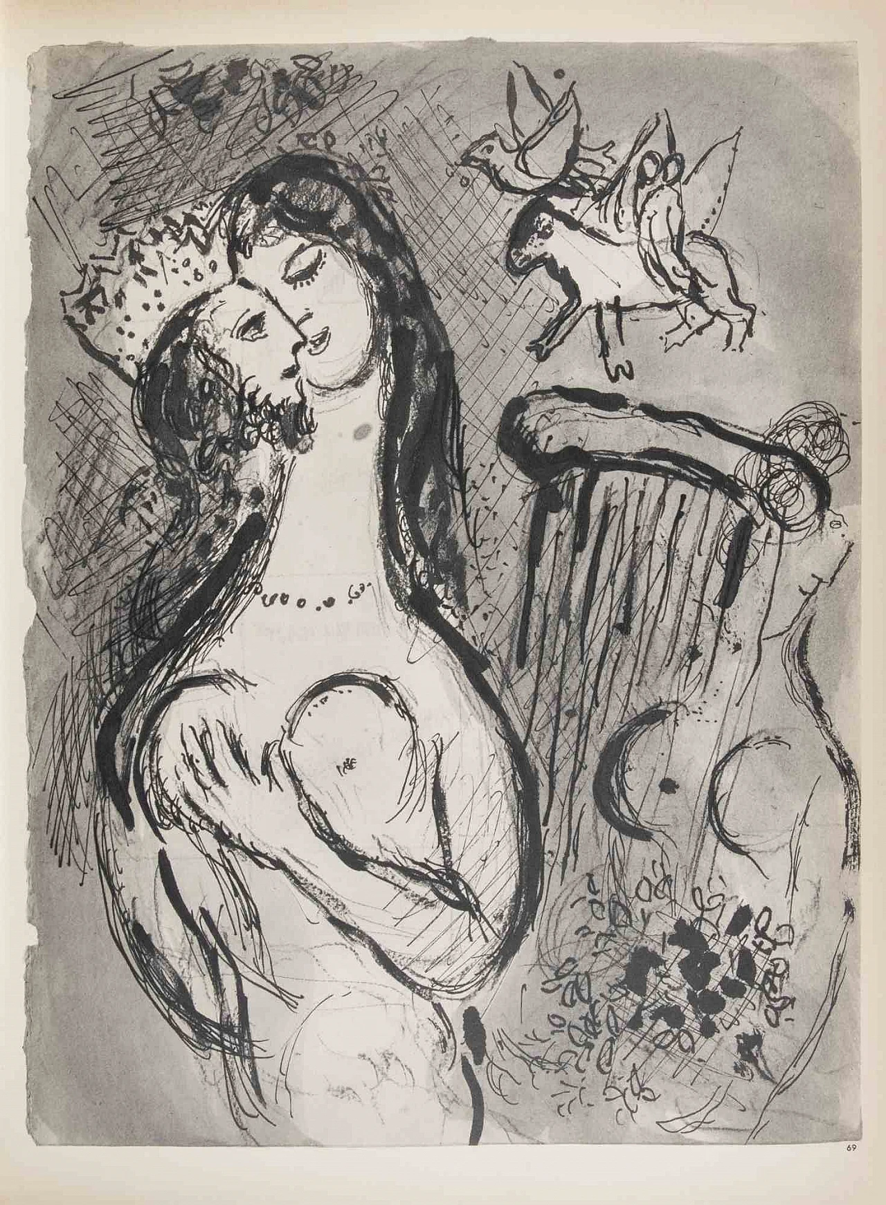 Marc Chagall, The King and his Wife (Song of Songs), Heliogravure 1960s-1970s 1