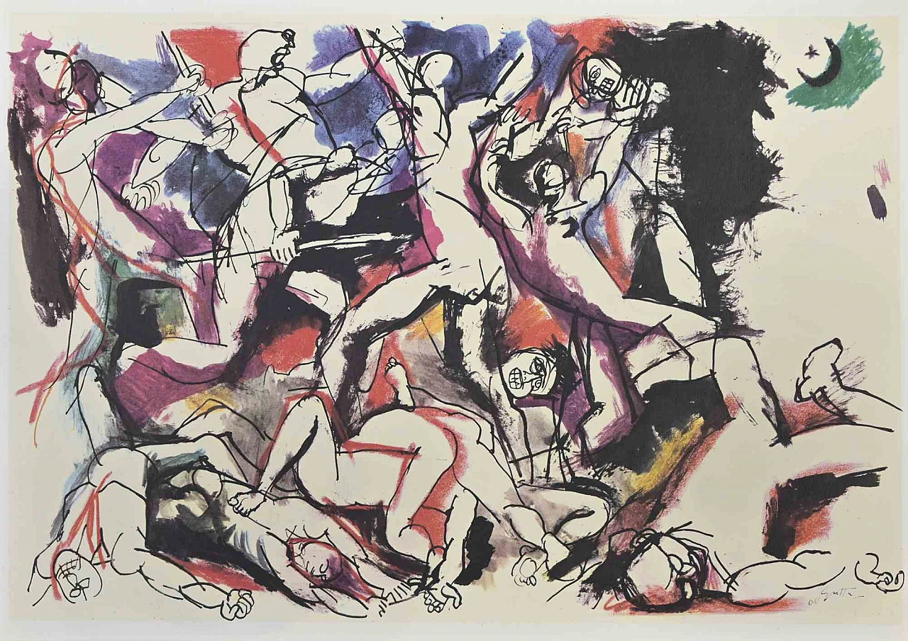 Renato Guttuso, Rivolta di Algeri, Fotolitografia 1960-1979 1