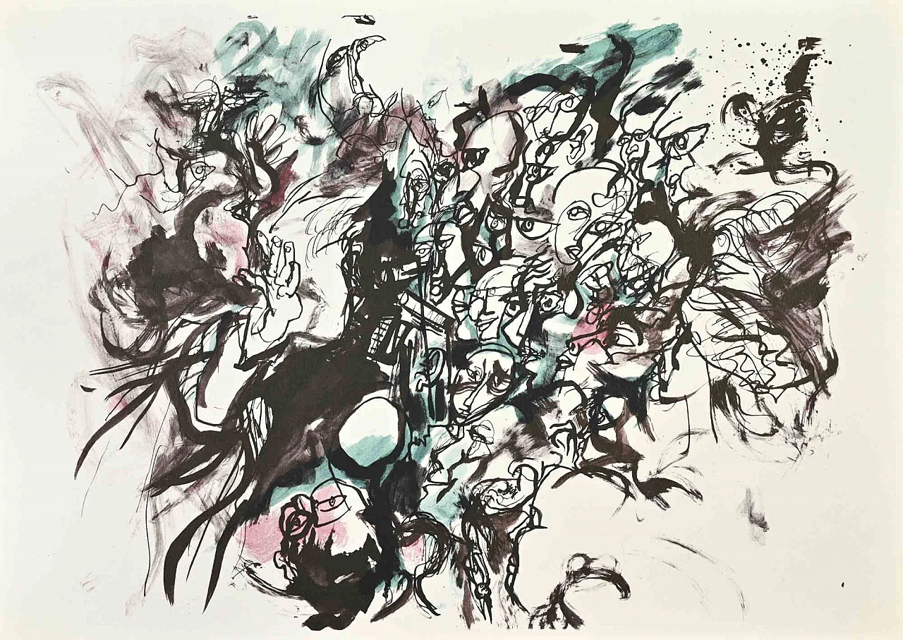 Renato Guttuso, Rally, Photolithograph 1960s-1970s 1