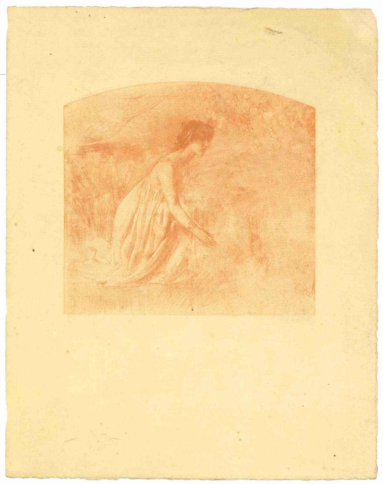 Anonymous, Farming Girl, Etching 2000s 1