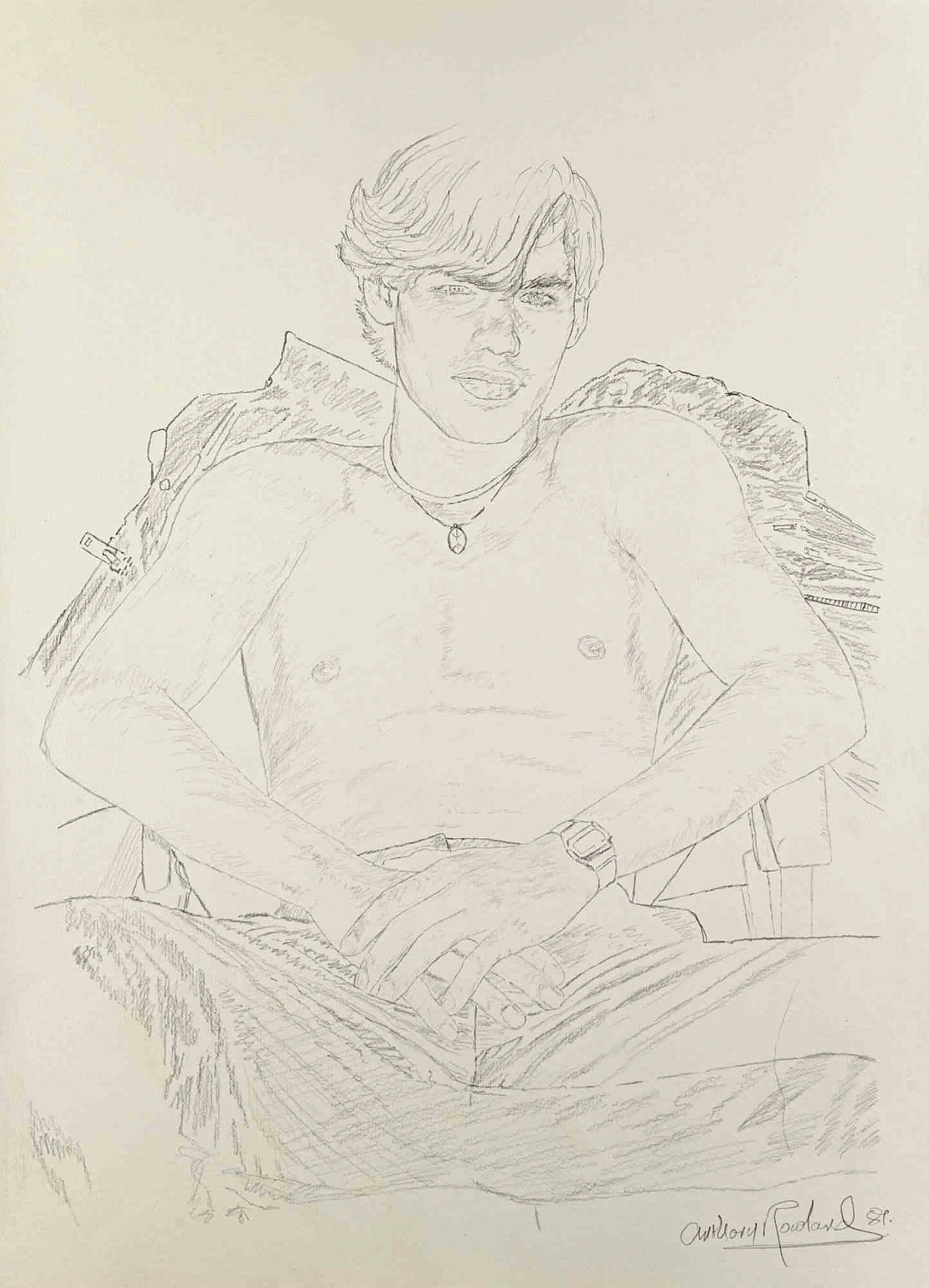 Anthony Roaland, Ritratto di ragazzo, disegno 1980-1999 1