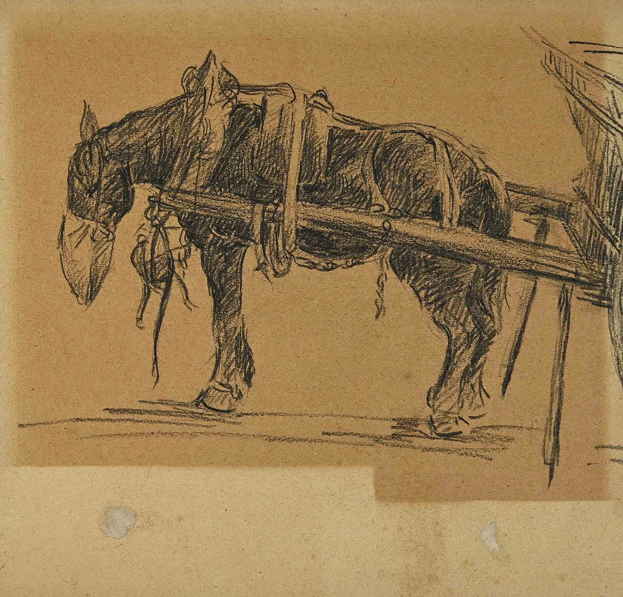 Fernand Bivel, La carrozza e il cavallo, disegno Anni 2000 1