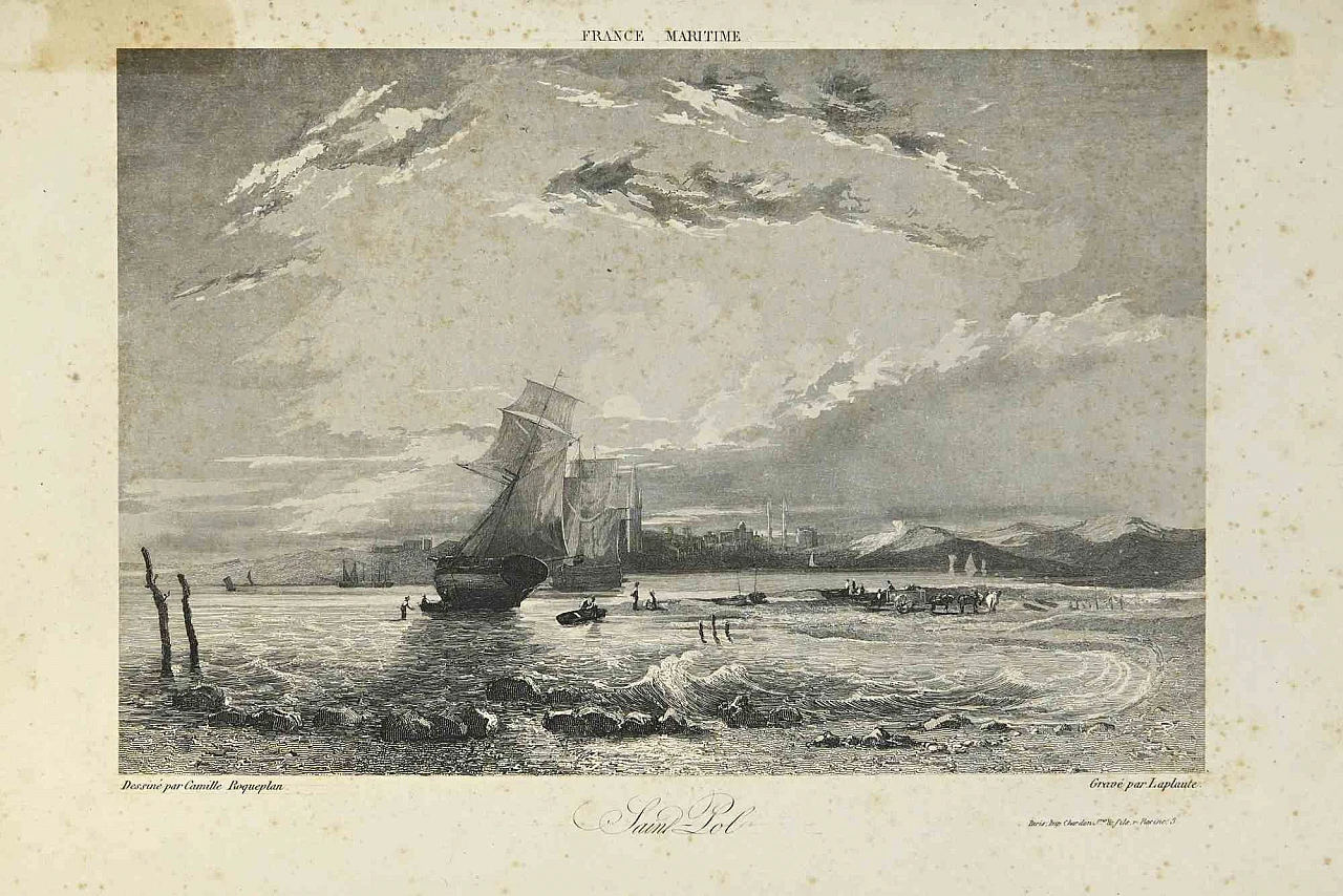 Camille Roqueplan, France Maritime, Lithograph 19th century 1