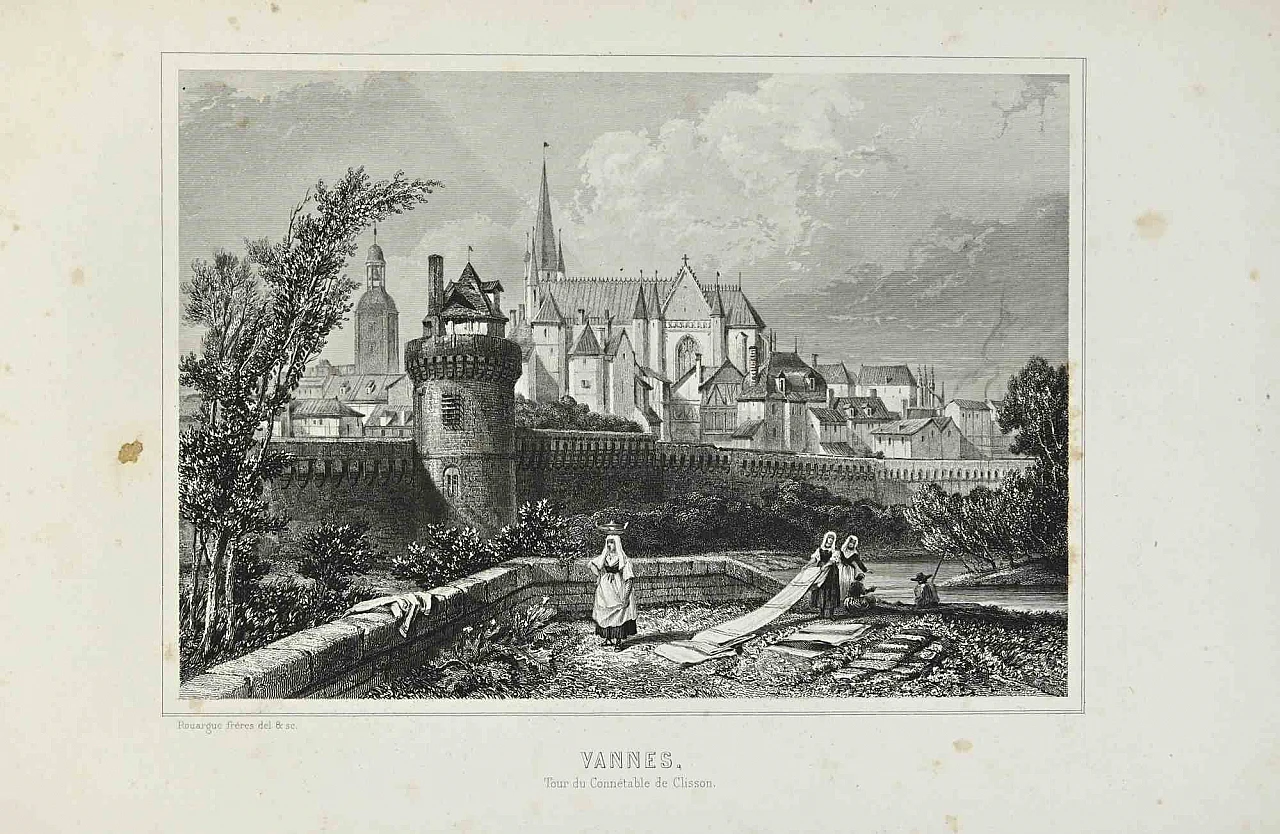 Adolphe Rouargue, Vannes, Lithograph 19th century 1