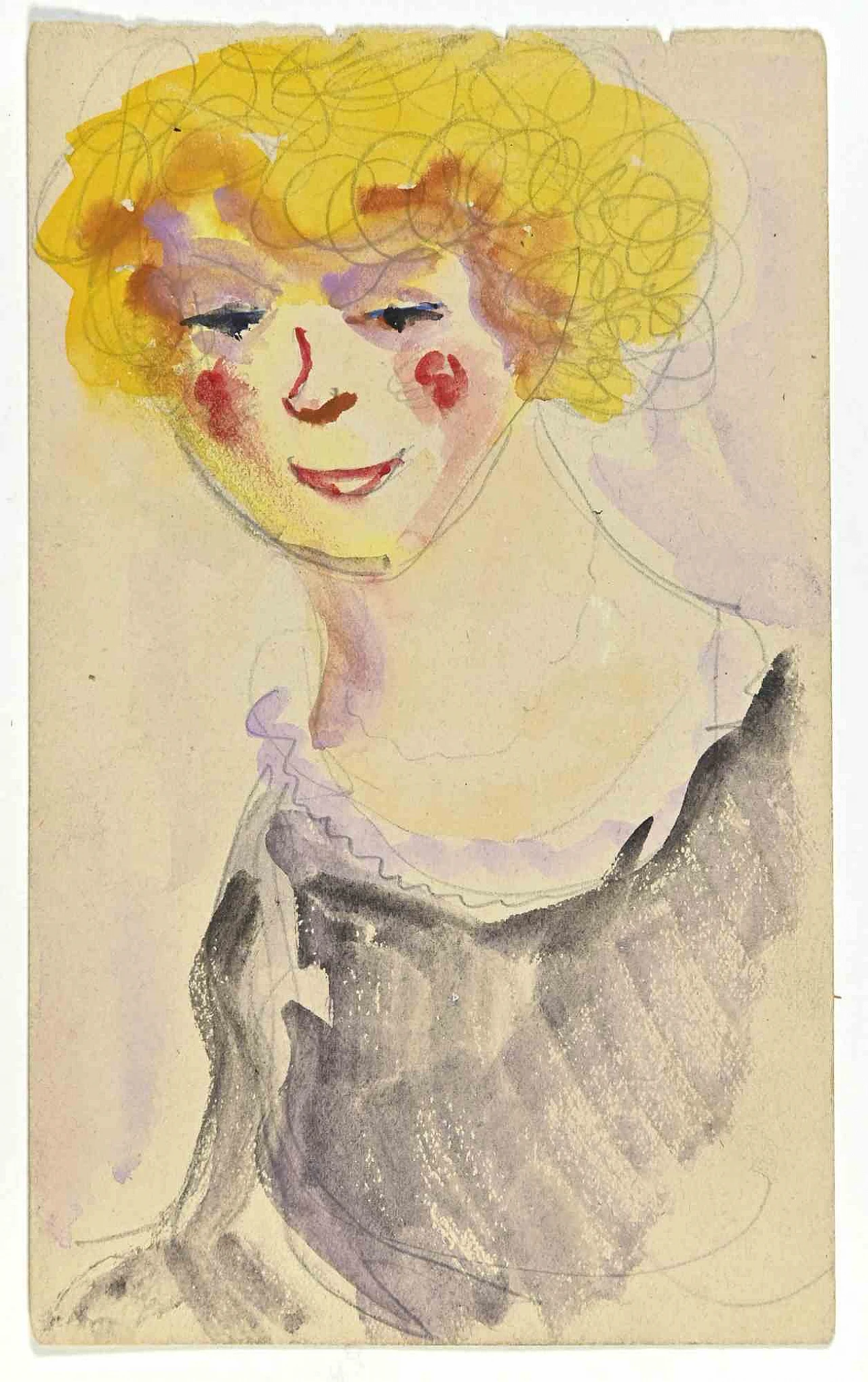 Henri Espinouze, Signora bionda, acquerello 1940-1959 1