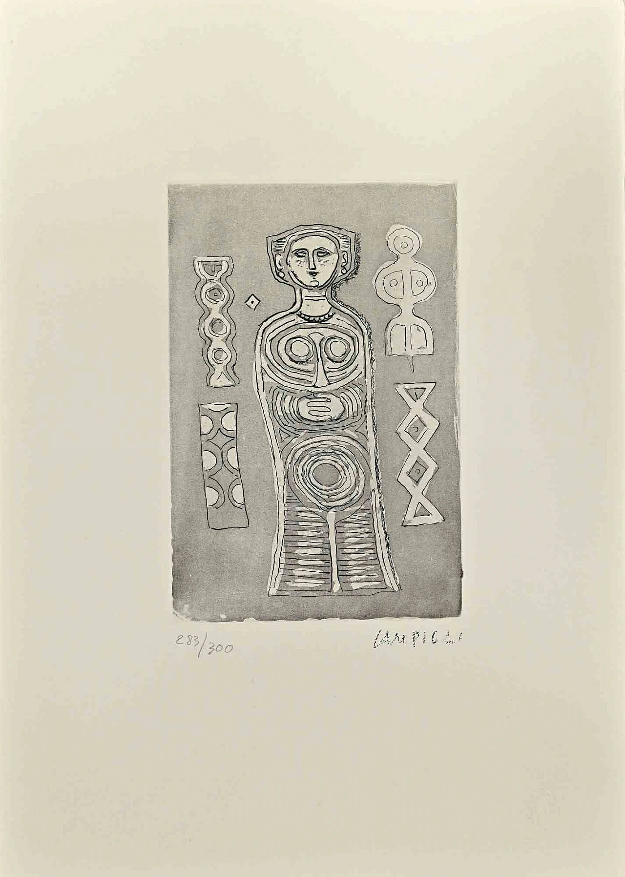 Massimo Campigli, Idol, Etching 1960s-1970s 1