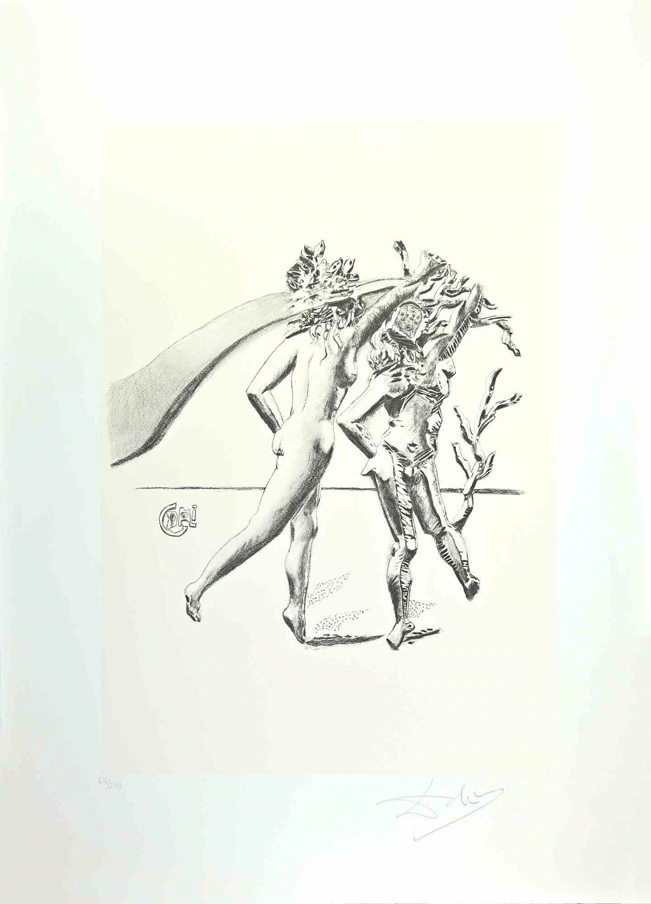 Salvador Dalì, La Danza, Litografia 1980-1999 1