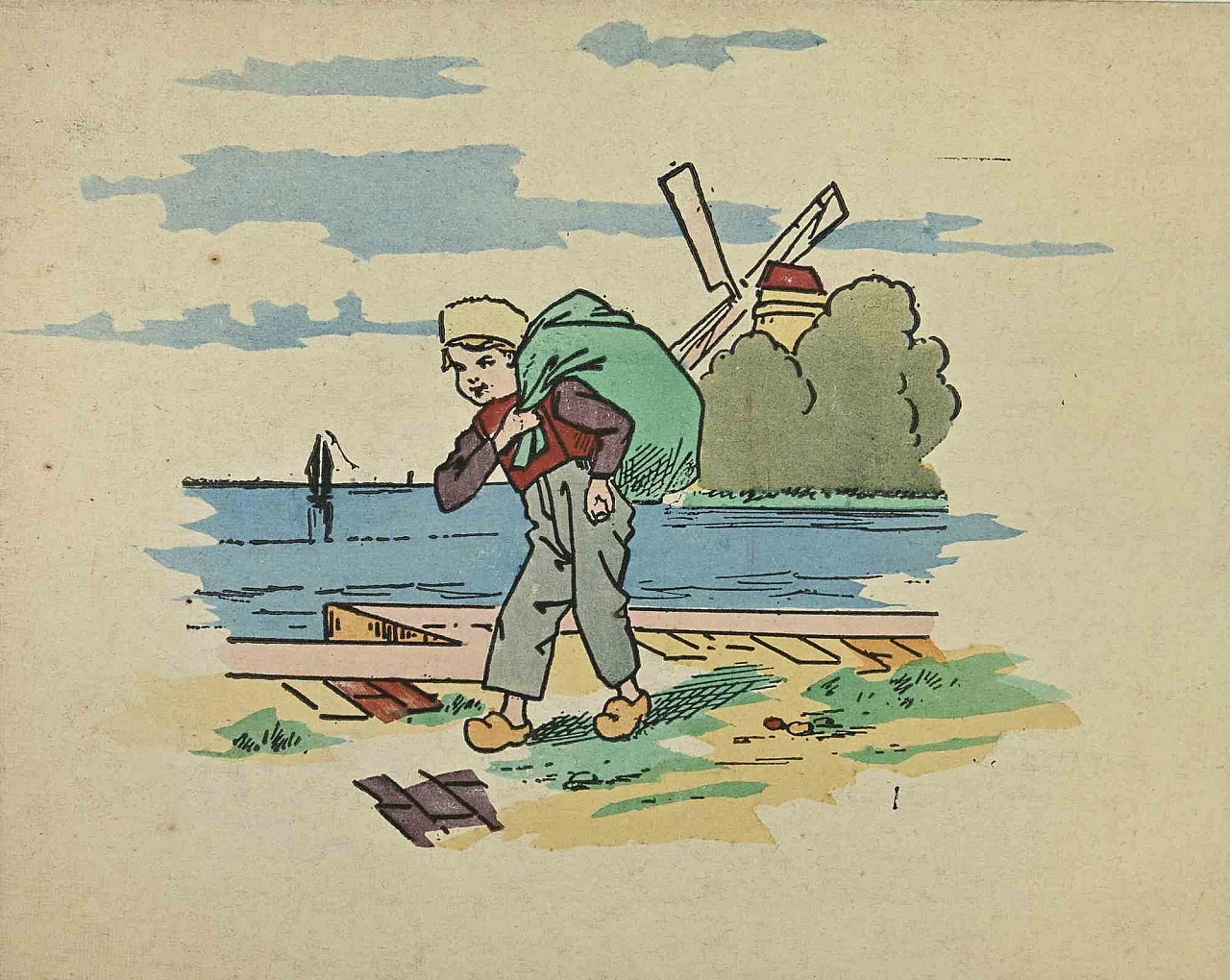 Francisque Poubot, Dutch Boy, Lithograph 2000s 1