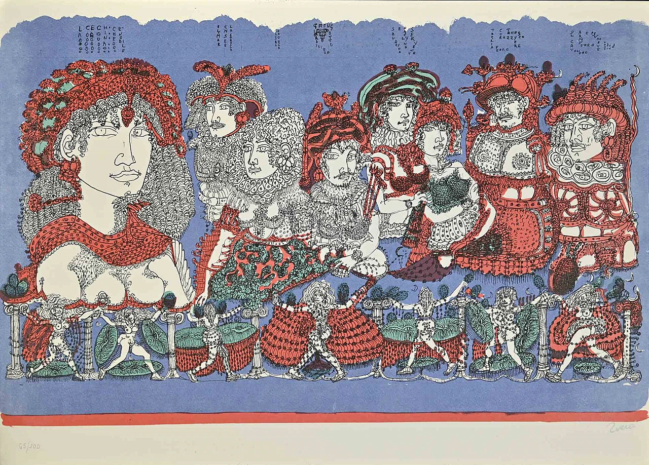 Tono Zancanaro, La brava ragazza di Cecina, Litografia 1960-1979 1