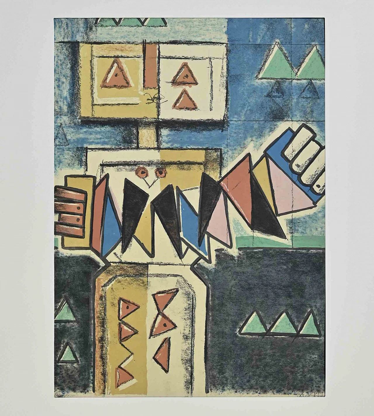 Ibrahim Kodra, Giocatore, Litografia 1960-1979 2