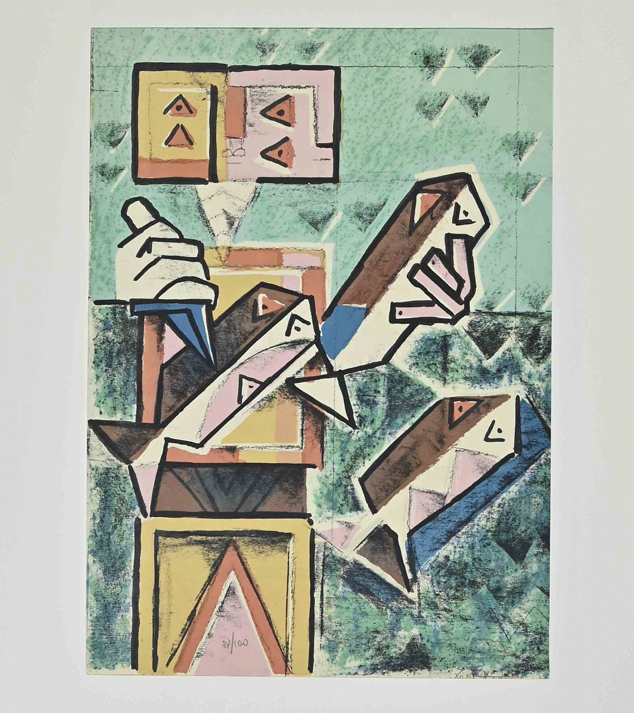 Ibrahim Kodra, Sculptor, Lithograph 1960s-1970s 2