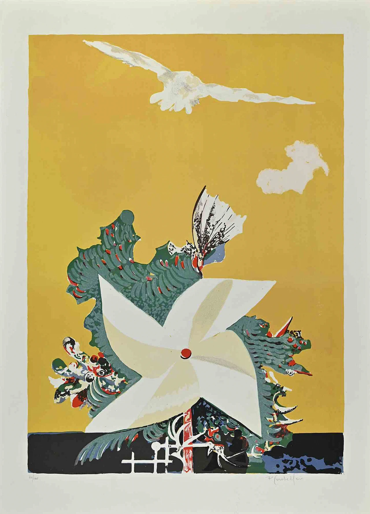 Pietro Carabellese, Girandola, Litografia 1980-1999 1