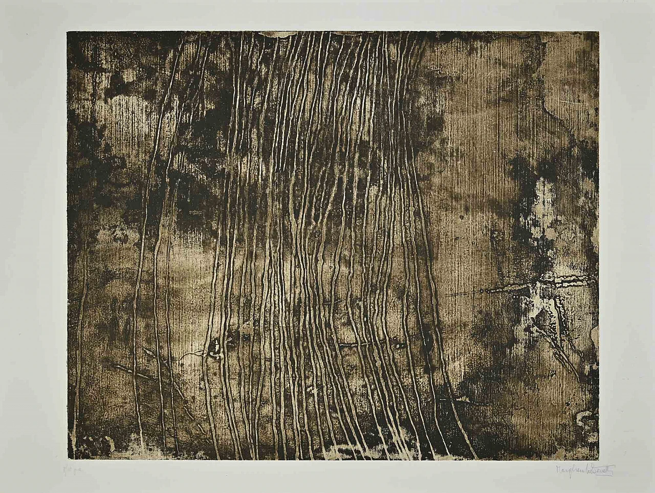 Vairo Mongatti, Abstract Composition, Etching 1960s-1970s 1
