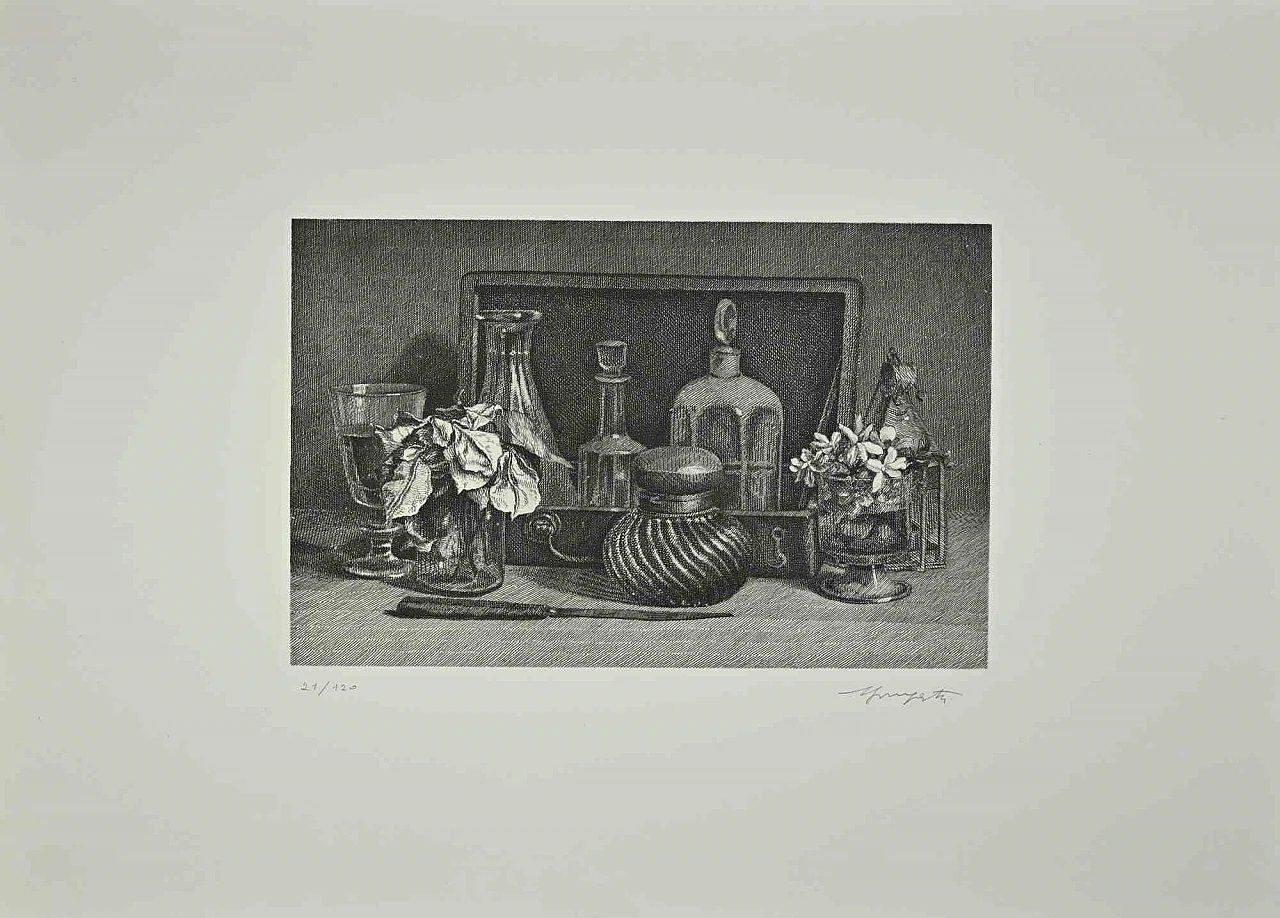 Vairo Mongatti, Composition of  Still Life, Etching 2000s 1