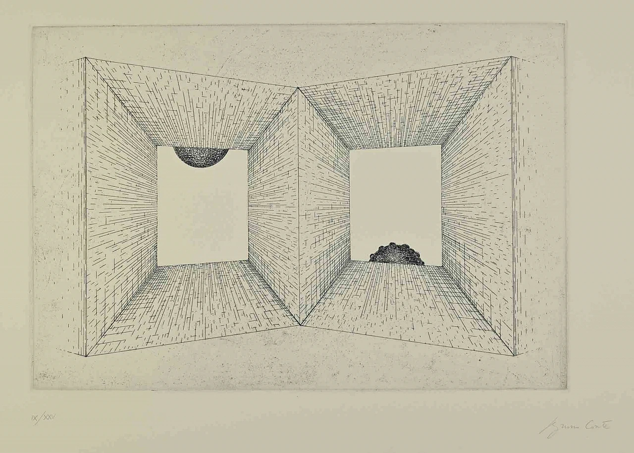 Bruno Conte, Perspective, Etching 1980s-1990s 1