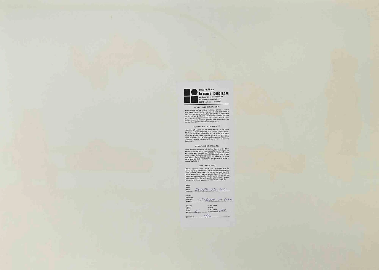 Henry Maurice, Senza titolo, litografia 1960-1979 3