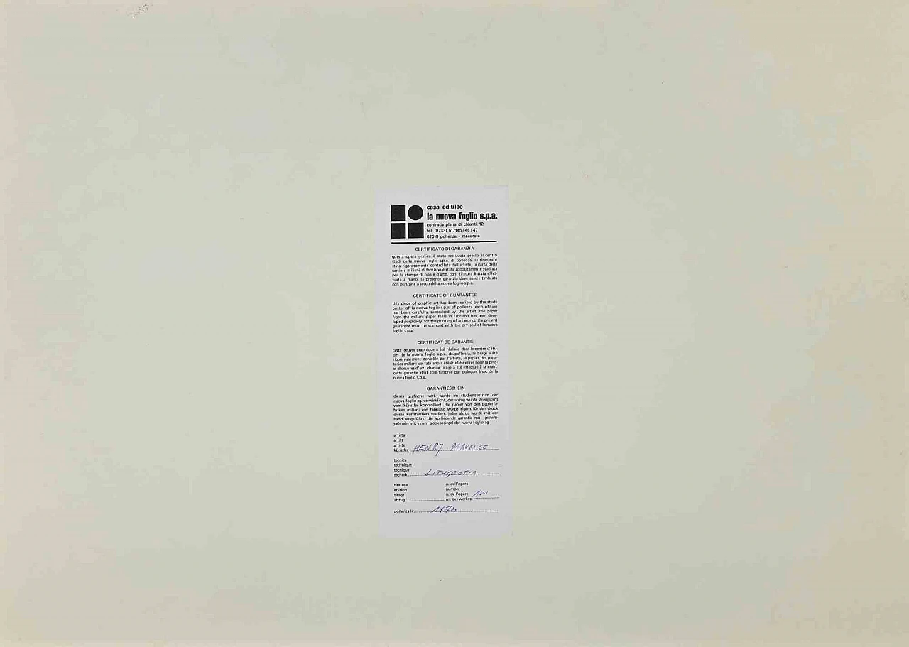 Henry Maurice, Composizione astratta, litografia 1960-1979 3