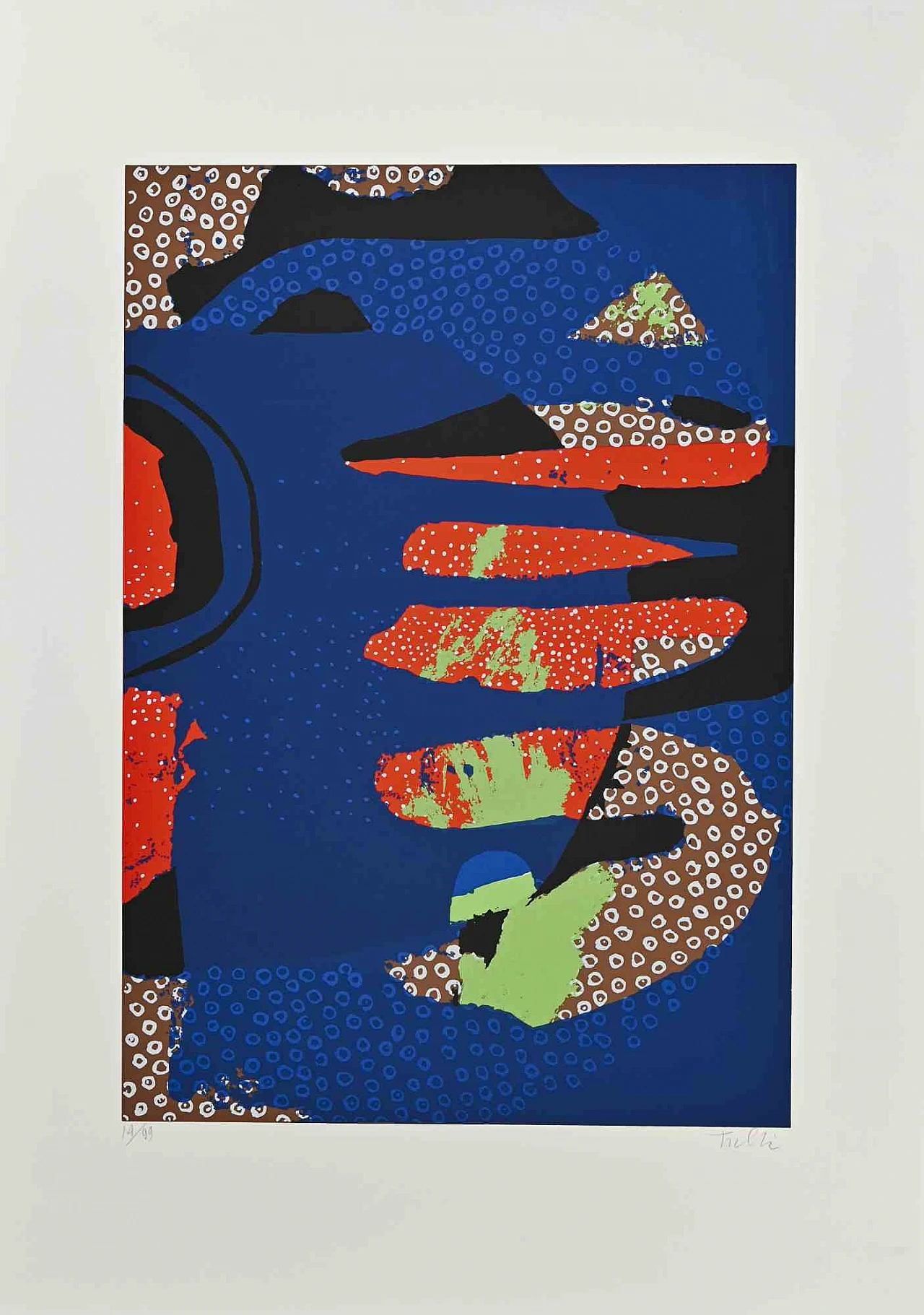 Wladimiro Tulli, Carnivalesque Composition, Screenprint 1960s-1970s 1