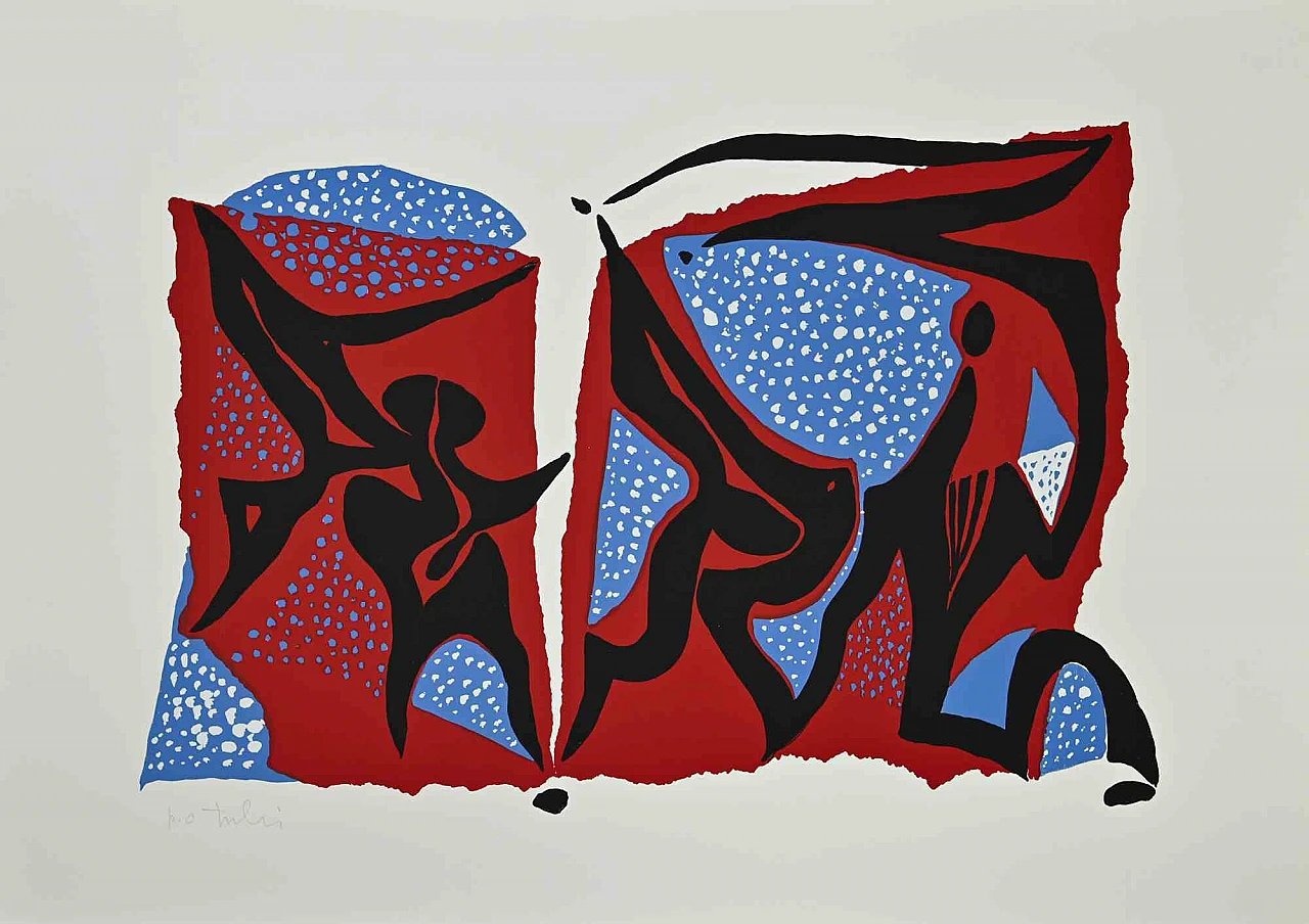 Wladimiro Tulli, Carnivalesque Composition, Screenprint 1960s-1970s 1