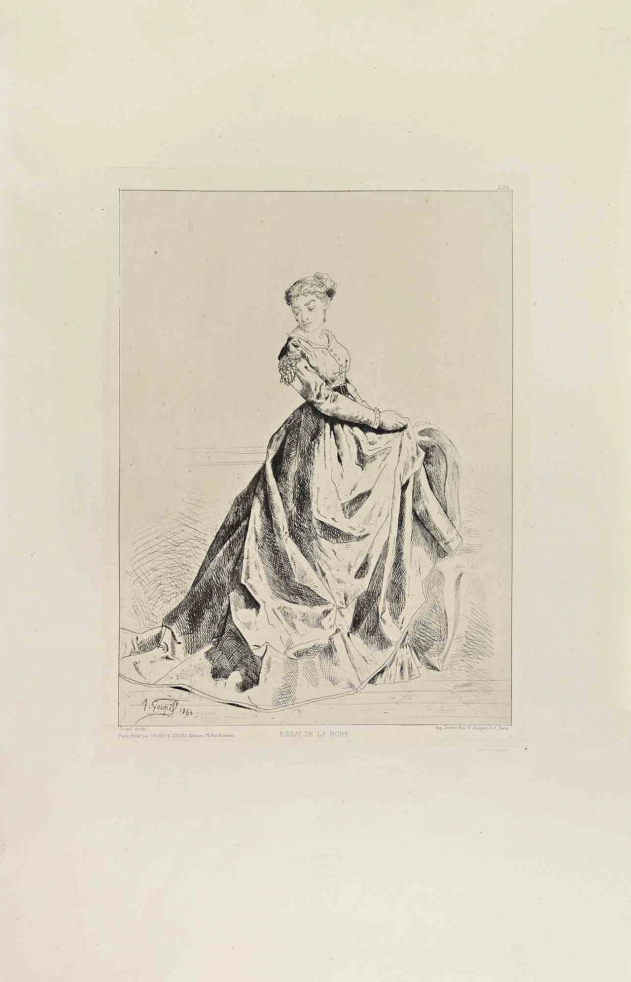 Jules Adolphe Goupil, Essai de la Robe, Acquaforte '800 1