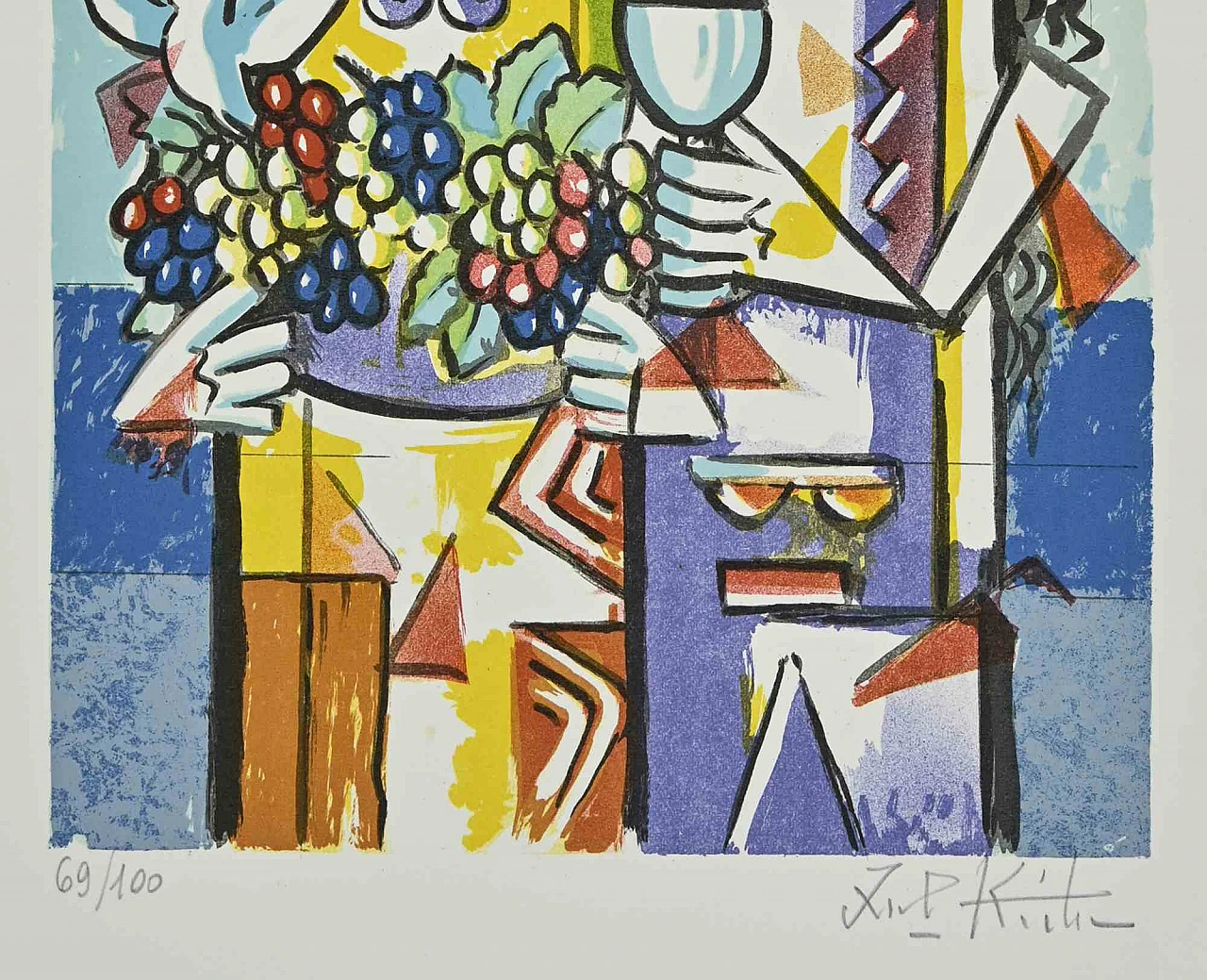 Ibrahim Kodra, Lovers, Lithograph 1960s-1970s 2