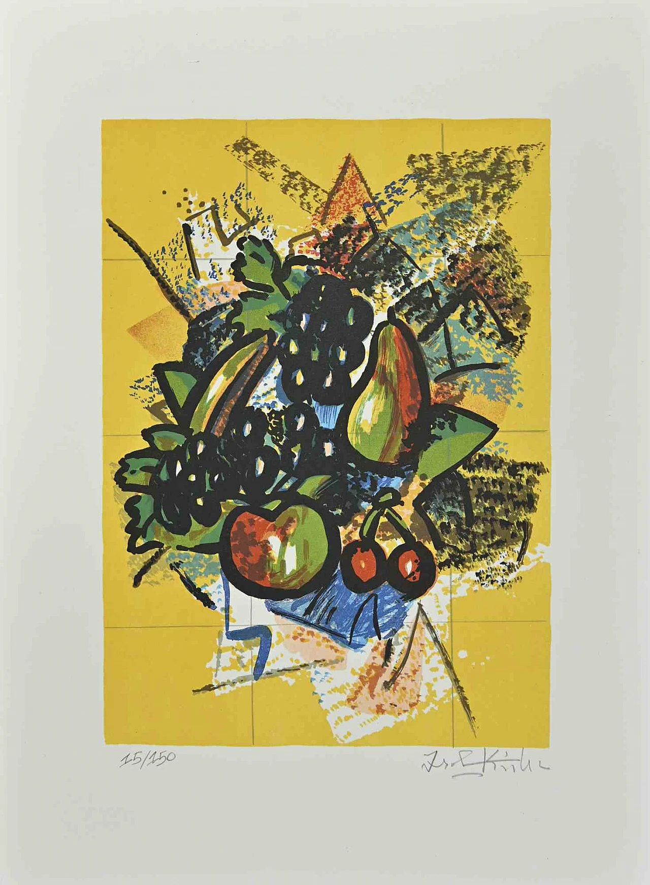 Ibrahim Kodra, Still Life, Lithograph 1980s-1990s 1