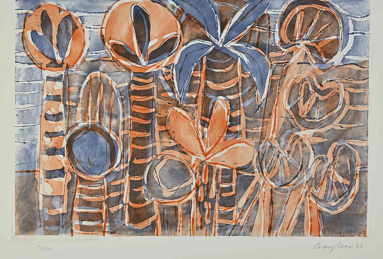 Eduard Bargheer, Palm Trees, Etching 1960s-1970s 2