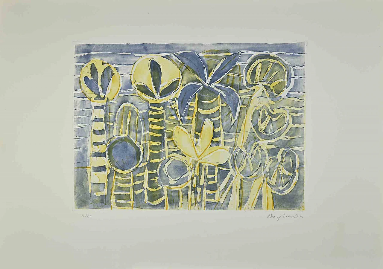 Eduard Bargheer, Ischia Gardens, Etching 1960s-1970s 1