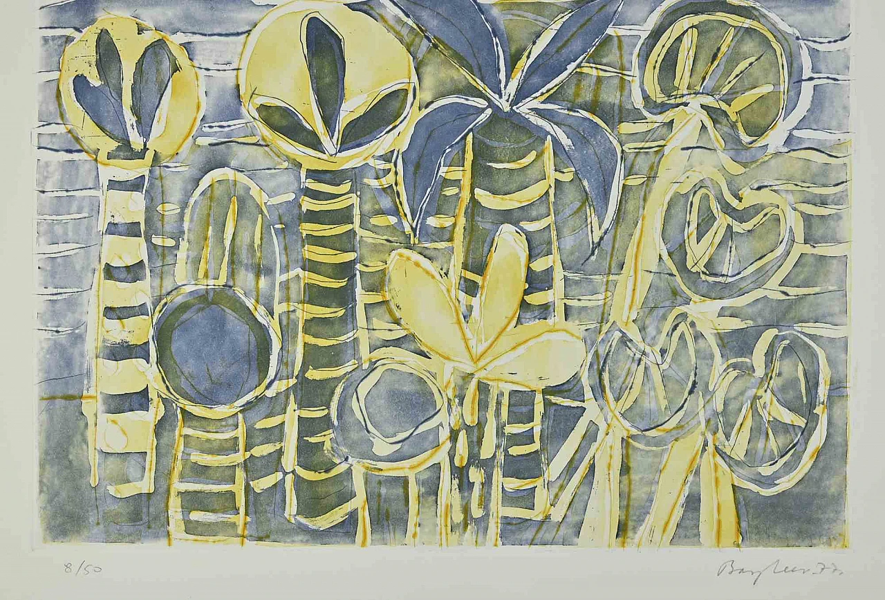 Eduard Bargheer, Ischia Gardens, Etching 1960s-1970s 2