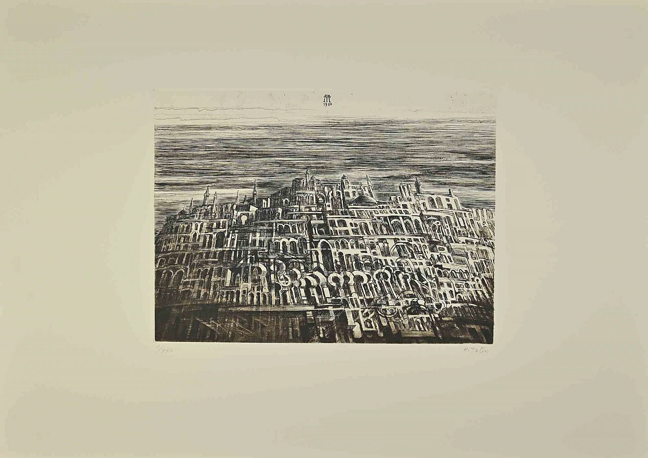 Antonio De Totero, The Castle, Etching 1980s-1990s 1