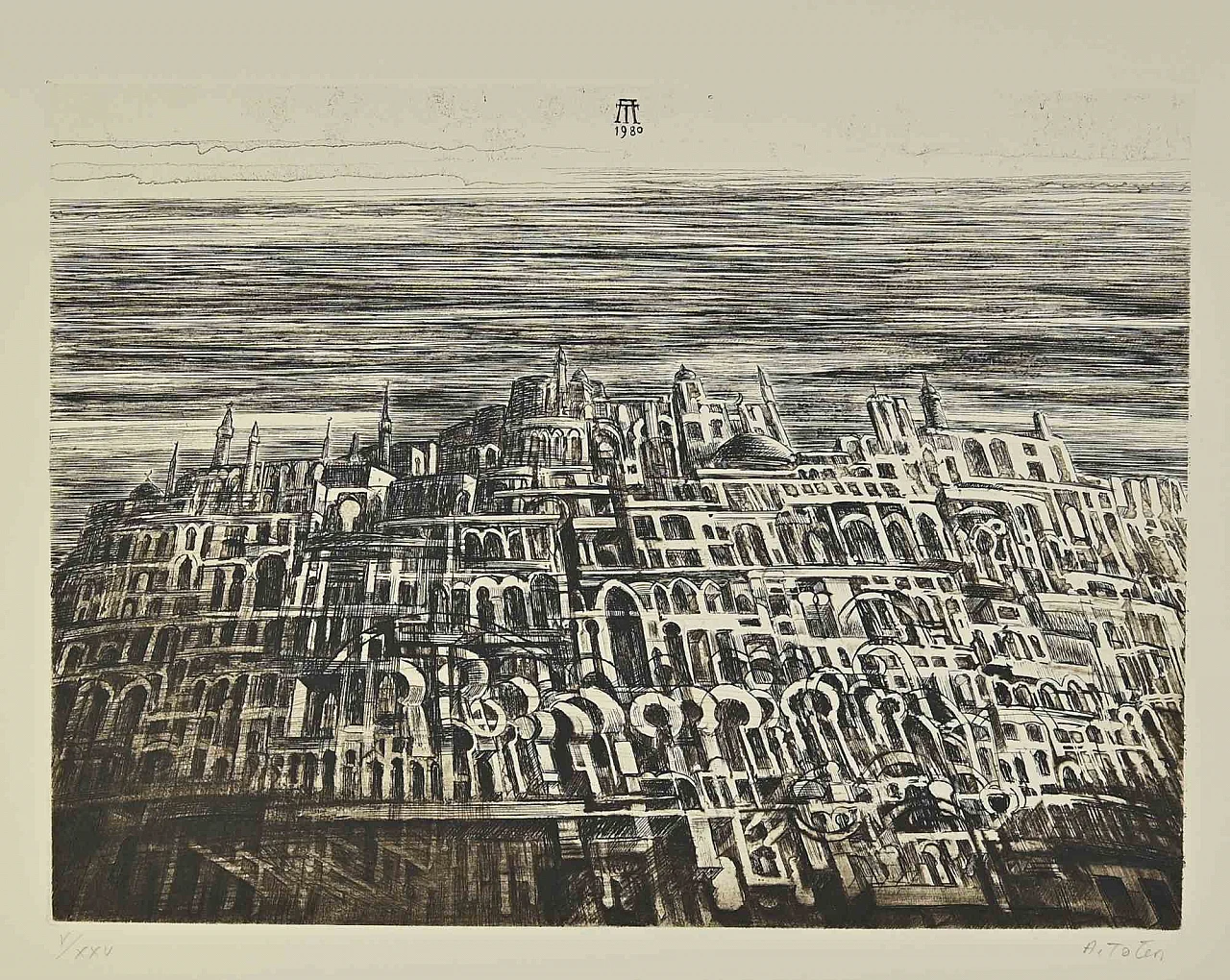 Antonio De Totero, The Castle, Etching 1980s-1990s 2