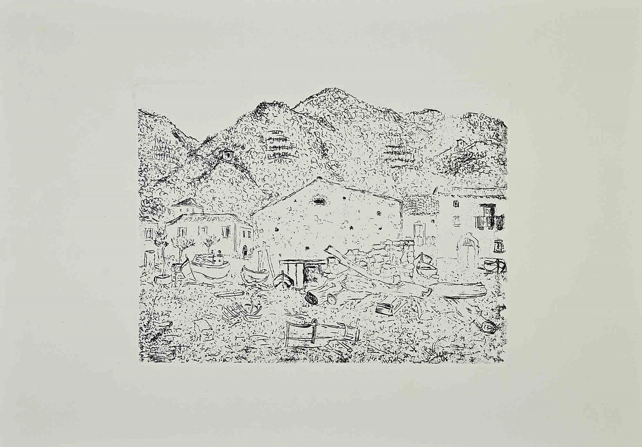 Giovanni Omiccioli, Il villaggio dei pescatori, Acquaforte 1960-1979 1